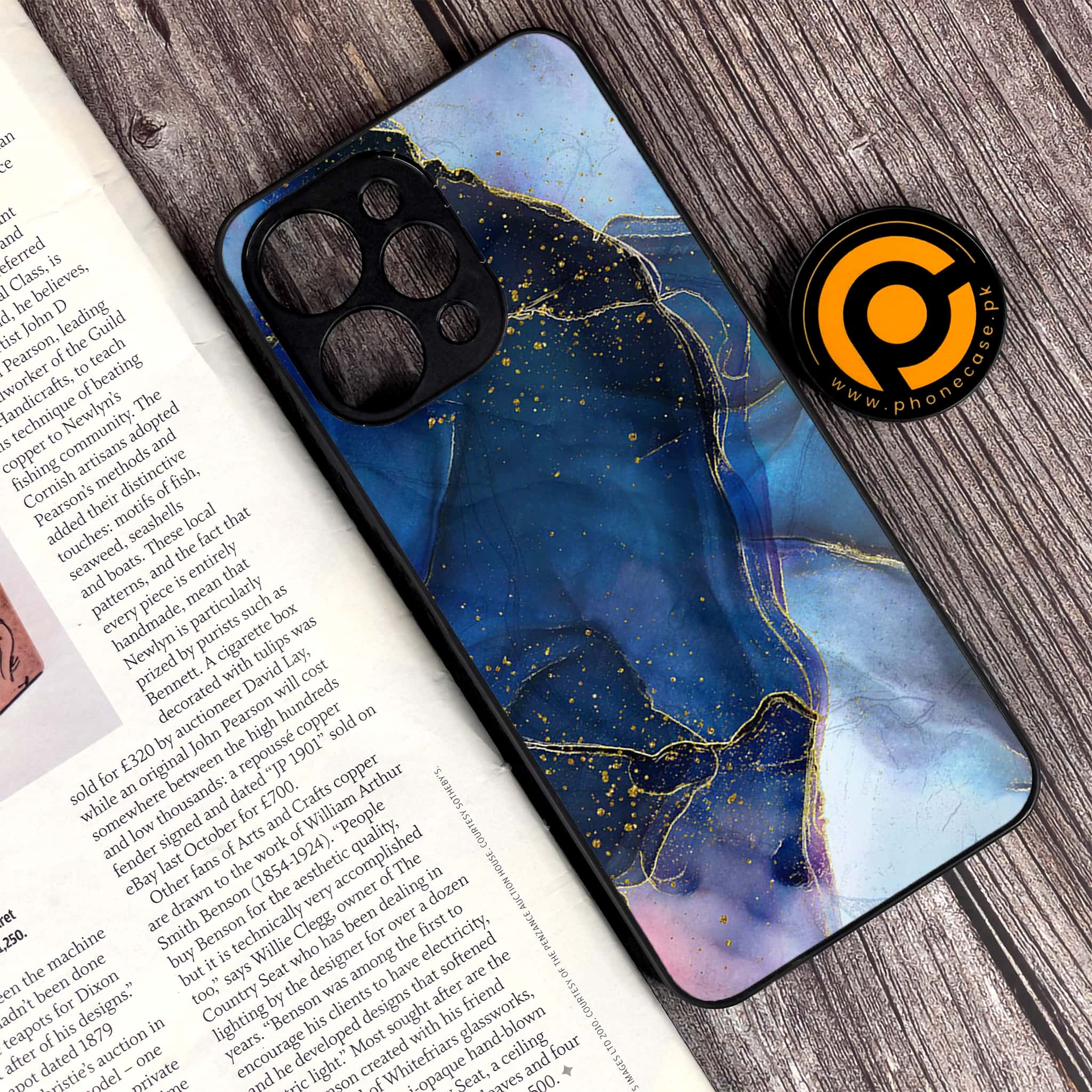 Xiaomi Redmi 12 - Blue Marble Series - Premium Printed Glass soft Bumper shock Proof Case