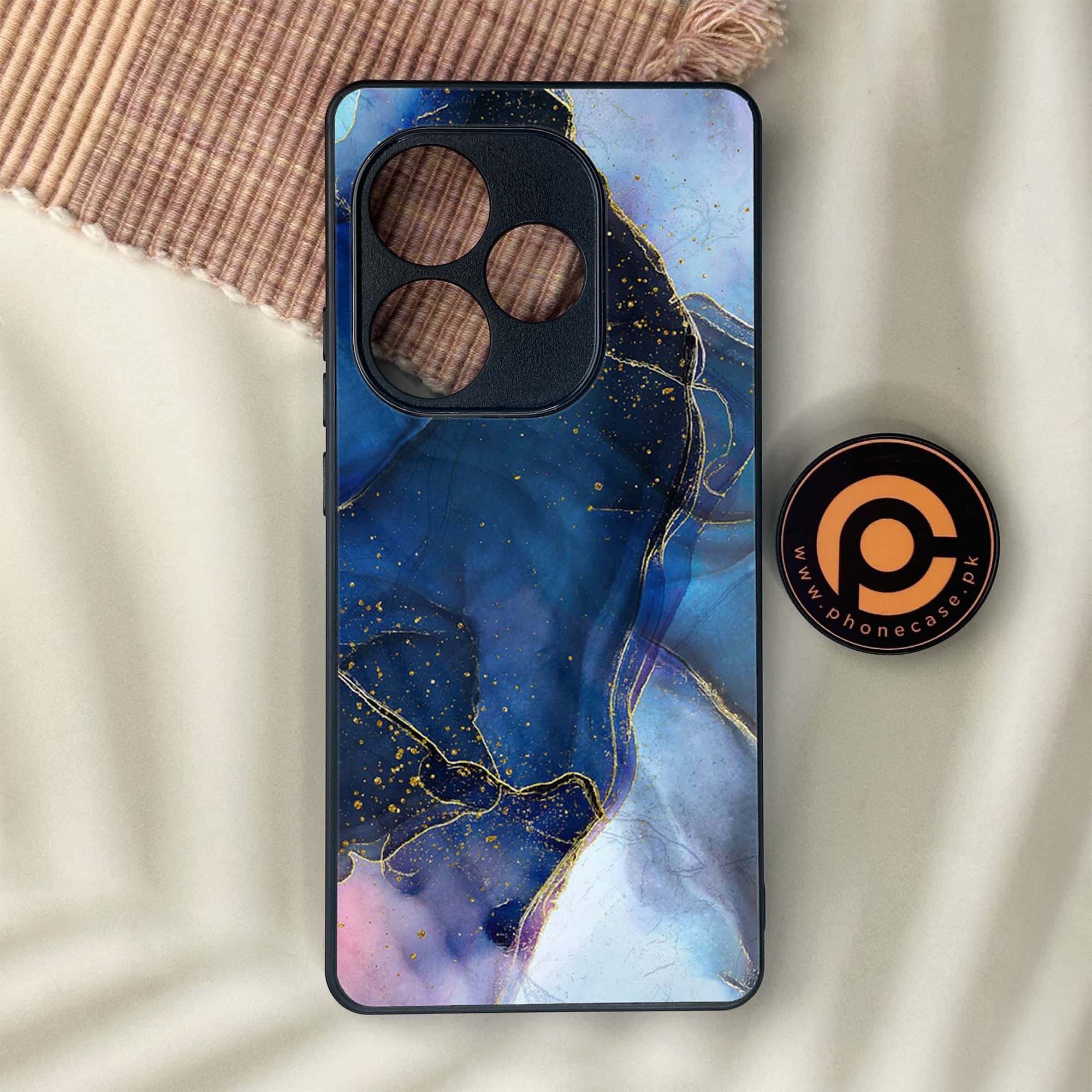 Realme GT 6 - Blue Marble Series - Premium Metal Printed soft Bumper shock Proof Case