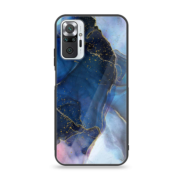 Xiaomi Redmi Note 10 Pro/Note 10 Pro Max - Blue Marble Design 7 - Premium Printed Glass soft Bumper shock Proof Case CS-10128