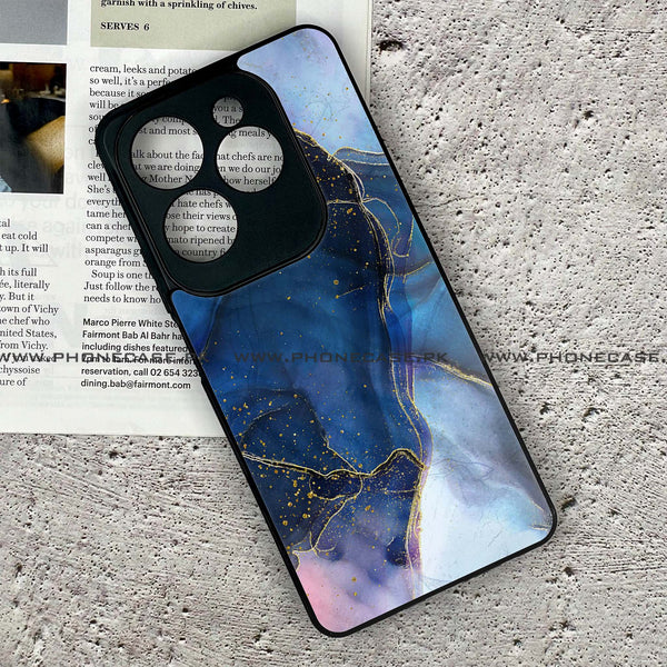 Tecno Spark 20 Pro - Blue Marble Design 7  - Premium Printed Glass soft Bumper shock Proof Case  CS-23979