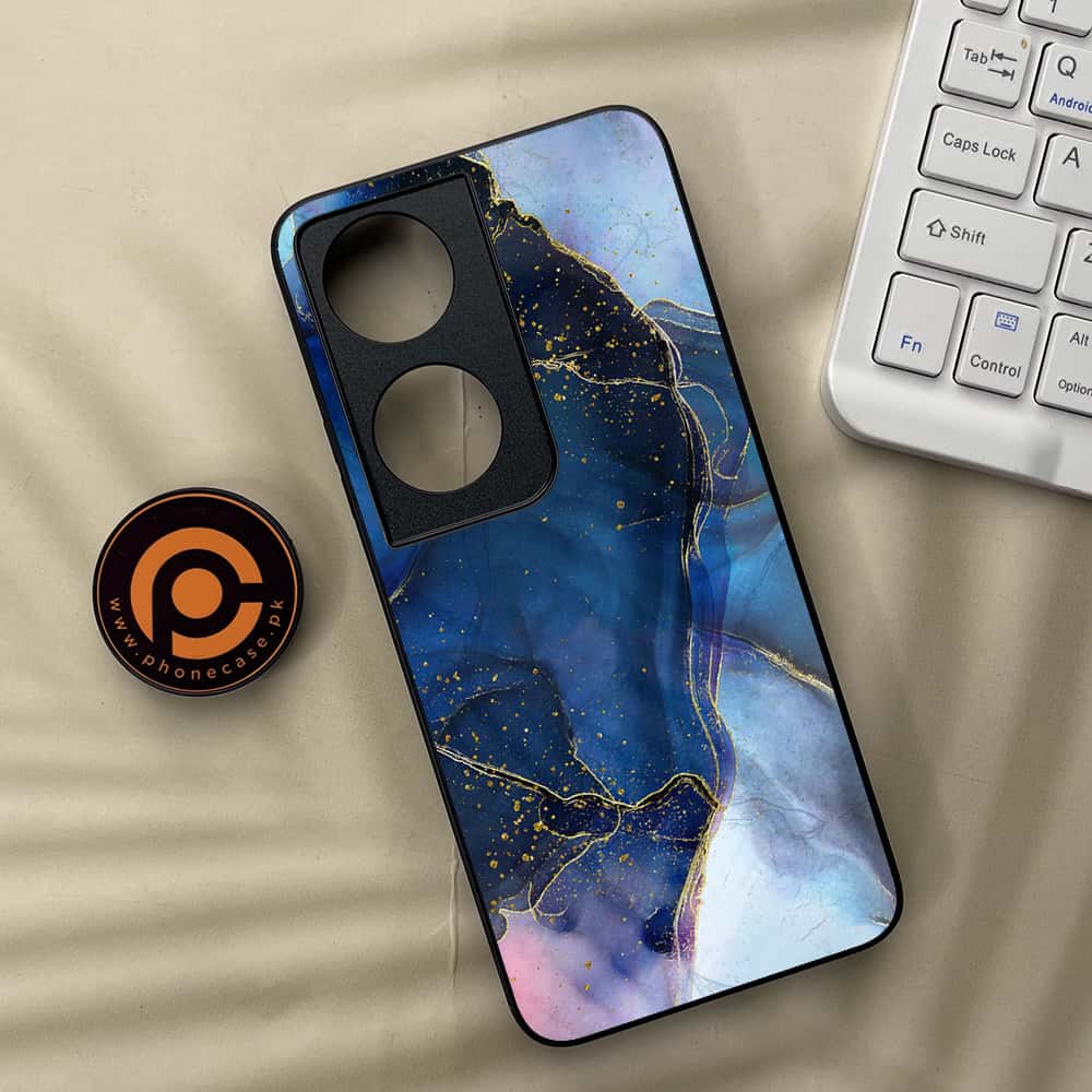 Honor X7b - Blue Marble Series - Premium Metal  Printed soft Bumper shock Proof Case