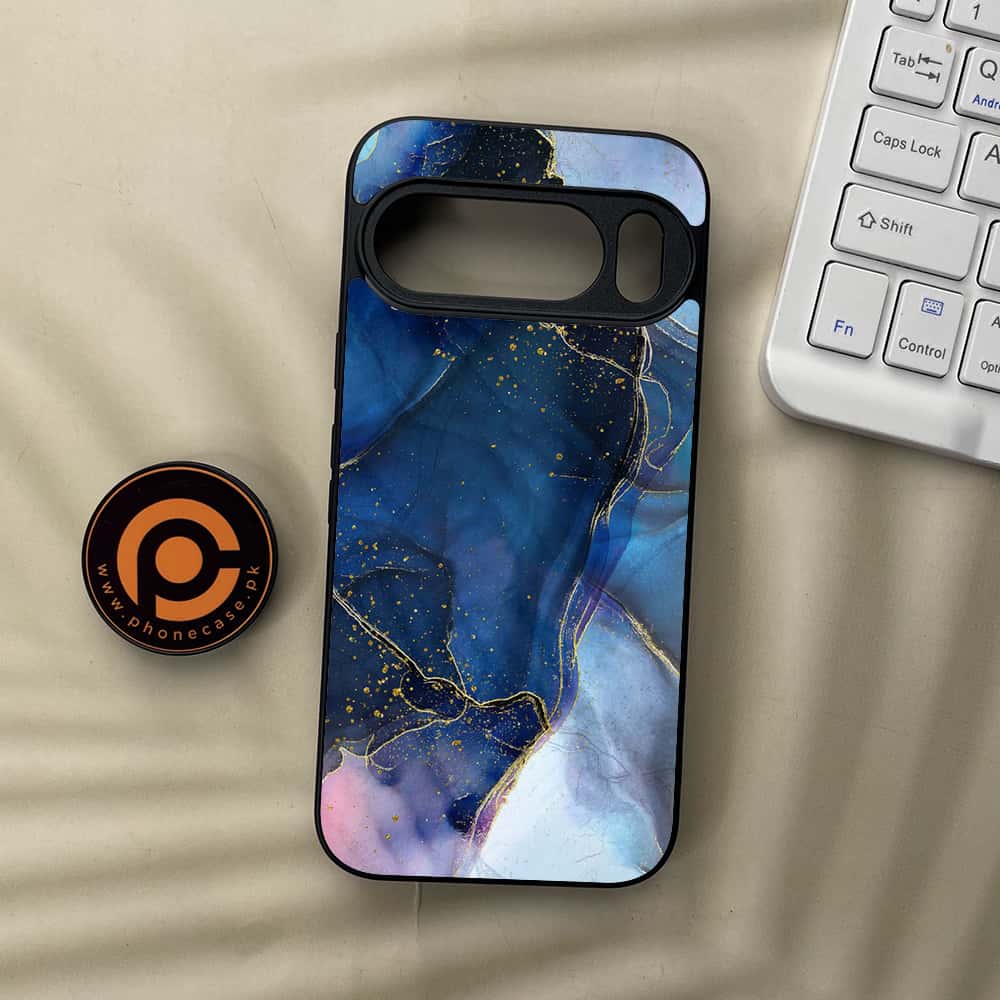 Google Pixel 10  - Blue Marble Series - Premium Metal Printed soft Bumper Shockof Case