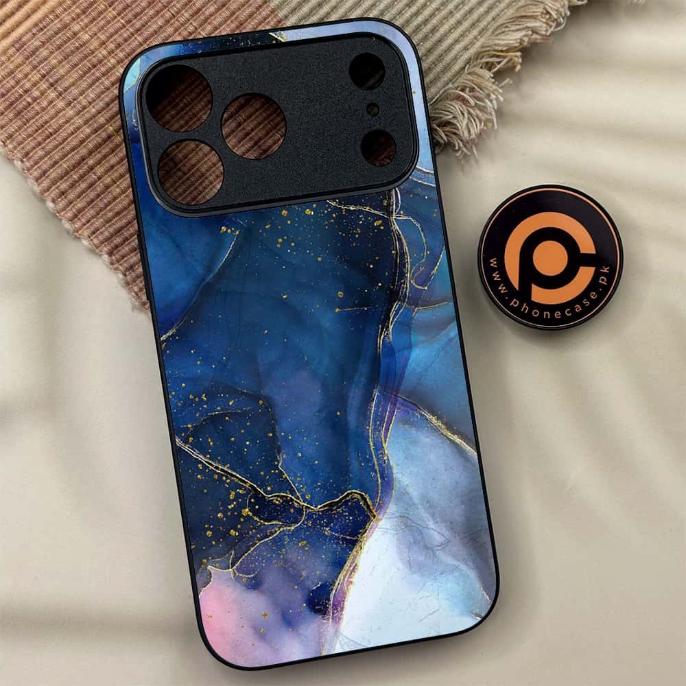 iPhone 17 Pro Max - Blue Marble Series - Premium Metal Printed soft Bumper shock Proof Case