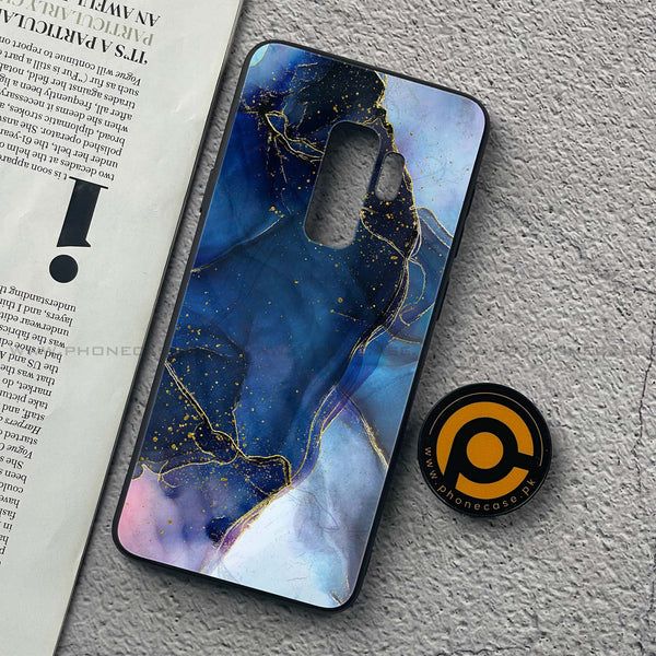 Samsung Galaxy S9 Plus - Blue Marble Design 7- Premium Printed Glass soft Bumper shock Proof Case CS-45483