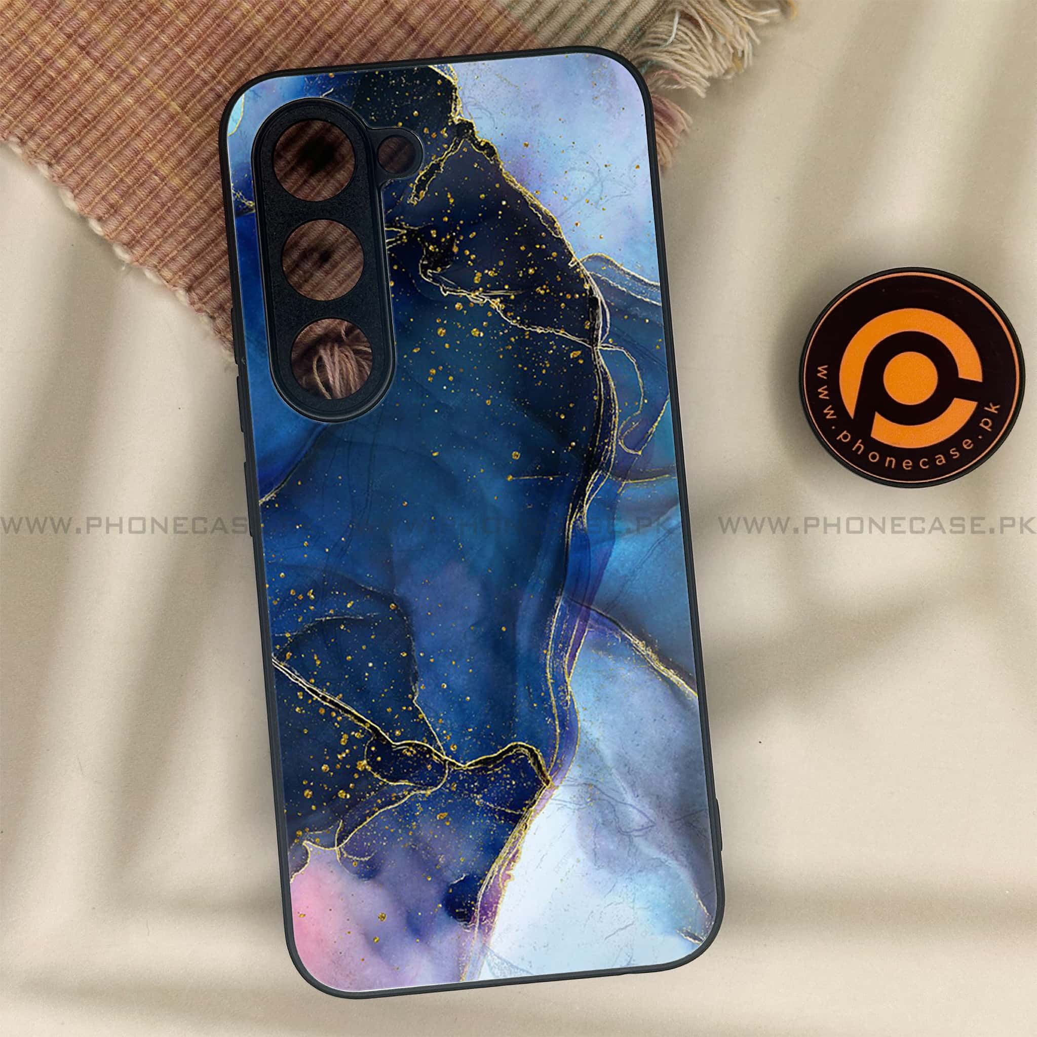Tecno Spark 40 Pro - Blue Marble Series - Premium Metal Printed soft Bumper shock Proof Case