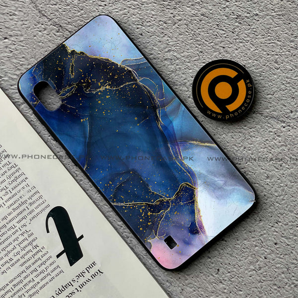 Samsung Galaxy A10 - Blue Marble Design 7 - Premium Printed Glass soft Bumper shock Proof Case CS-37208