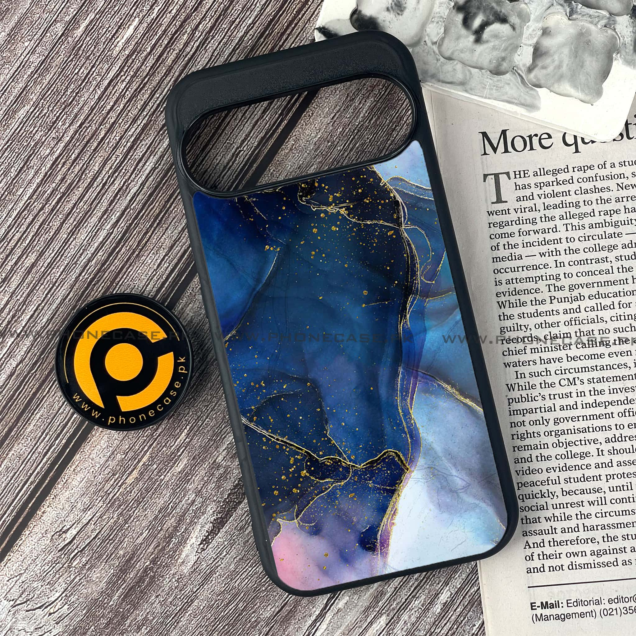 Google Pixel 9 Pro - Blue Marble Series - Premium Printed Glass soft Bumper shock Proof Case