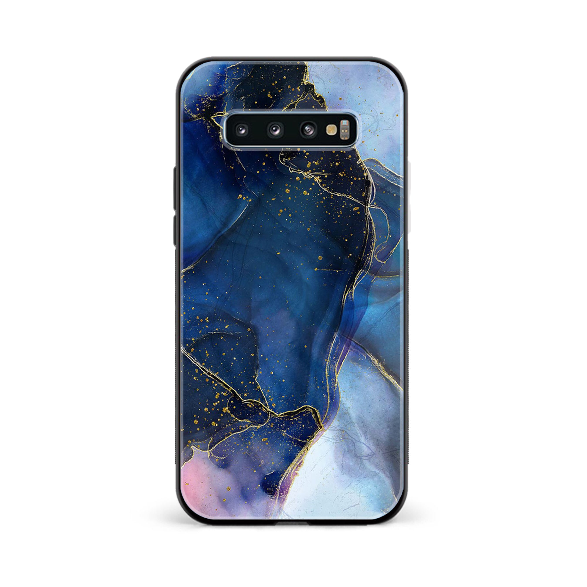 Galaxy S10 Plus - Blue Marble Series - Premium Printed Glass soft Bumper shock Proof Case