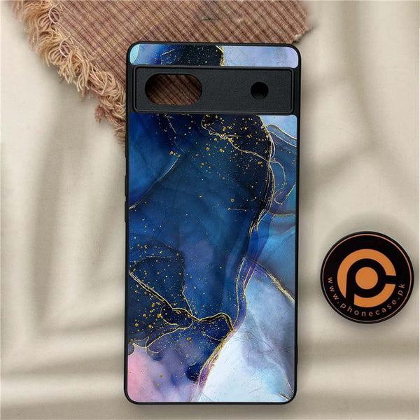 Google Pixel 6A - Blue Marble Design 7 - Premium Metal Printed soft Bumper Shock Proof Case CS-15334 CS-26959