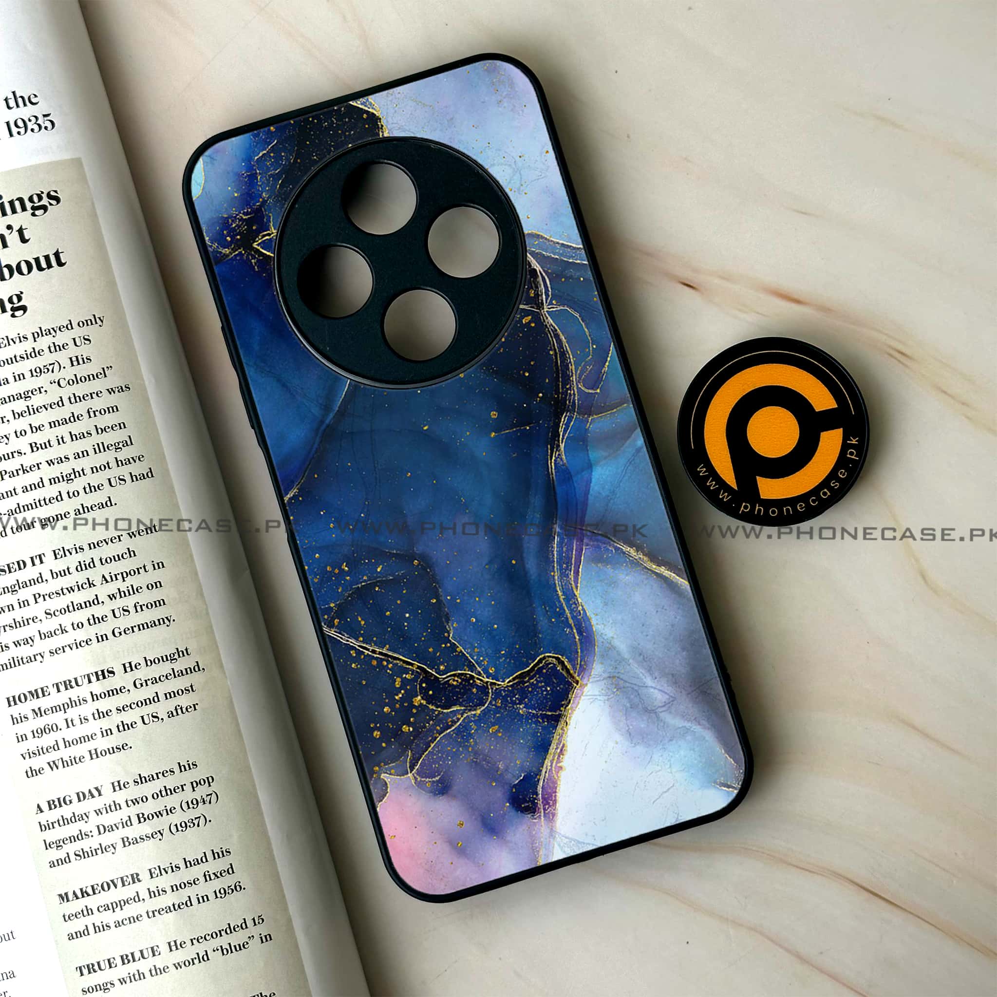 Oppo F27 Pro - Blue Marble Series - Premium Metal Printed soft Bumper Shock Proof Case