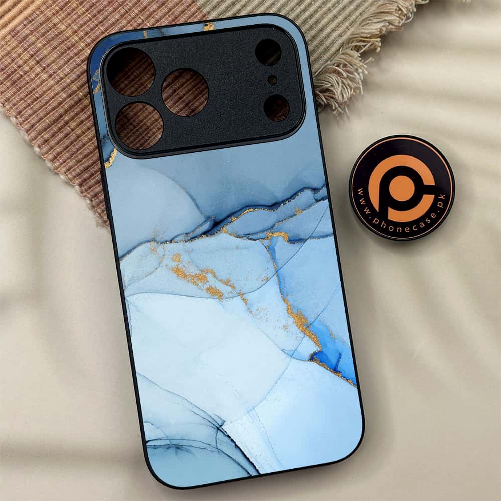 iPhone 17 Pro Max - Blue Marble Series - Premium Metal Printed soft Bumper shock Proof Case