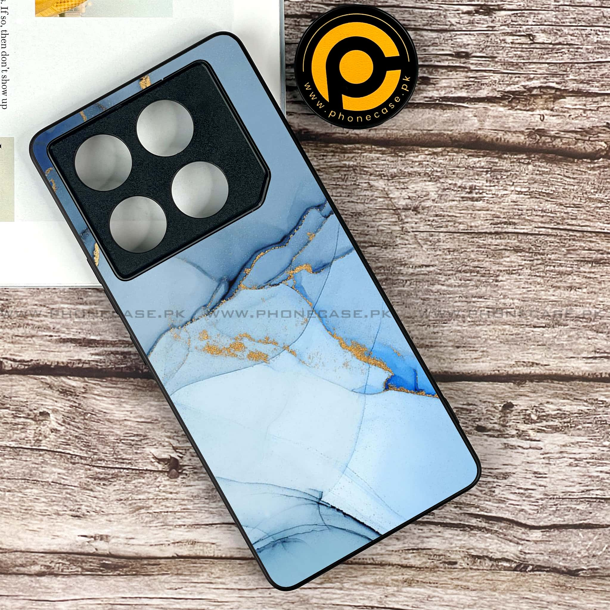 Infinix GT 20 Pro - Blue Marble Series - Premium Printed Glass soft Bumper shock Proof Case