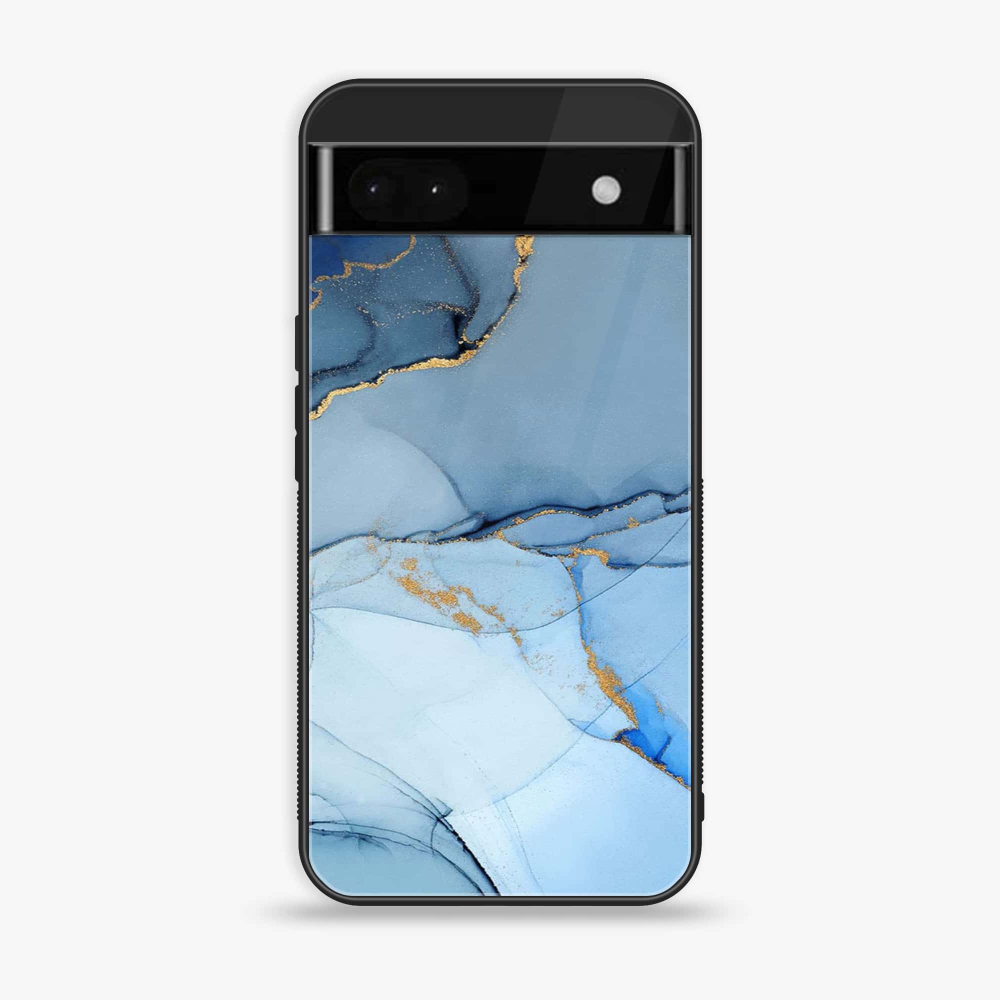 Google Pixel 6A - Blue Marble Series - Premium Printed Glass soft Bumper shock Proof Case