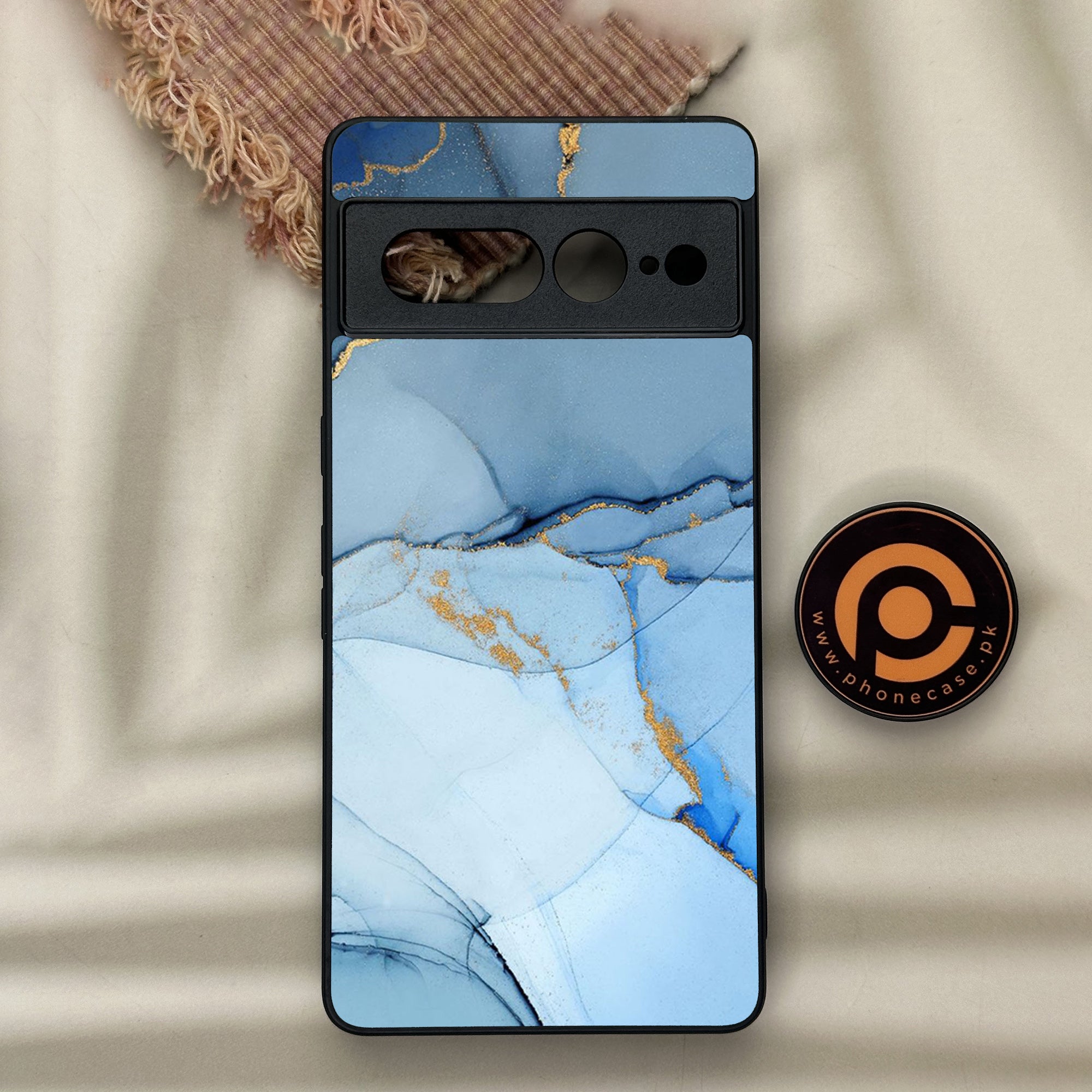 Google Pixel 7 Pro - Blue Marble Series - Premium Metal Printed soft Bumper Shock Proof Case