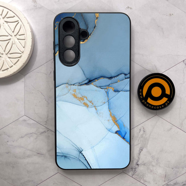 Samsung Galaxy A56 5G -  Blue Marble Design 8 - Premium Metal Printed soft Bumper shock Proof Case  CS-36080