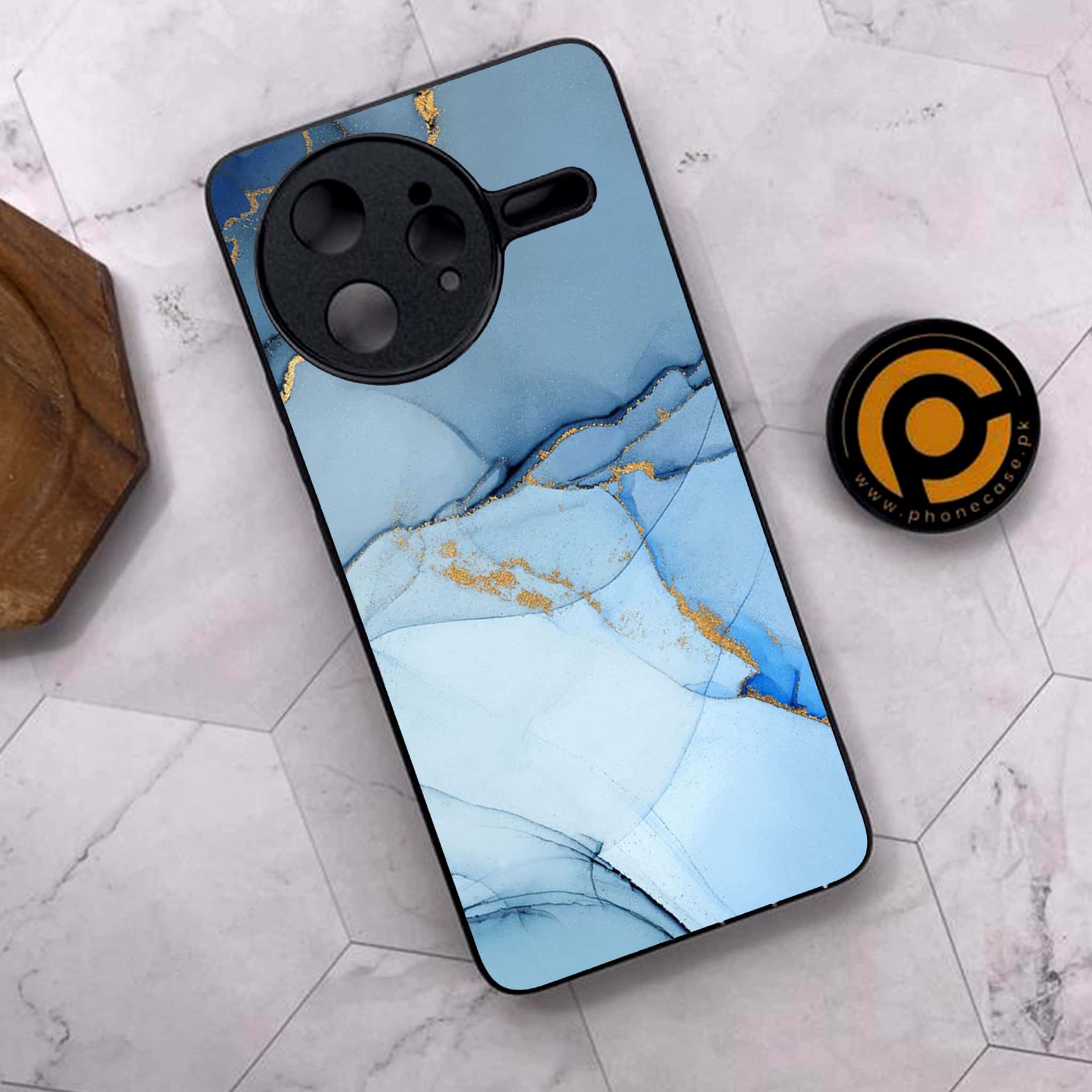 Xiaomi Poco F7 Ultra 5G - Blue Marble Series - Premium Metal Printed soft Bumper shock Proof Case