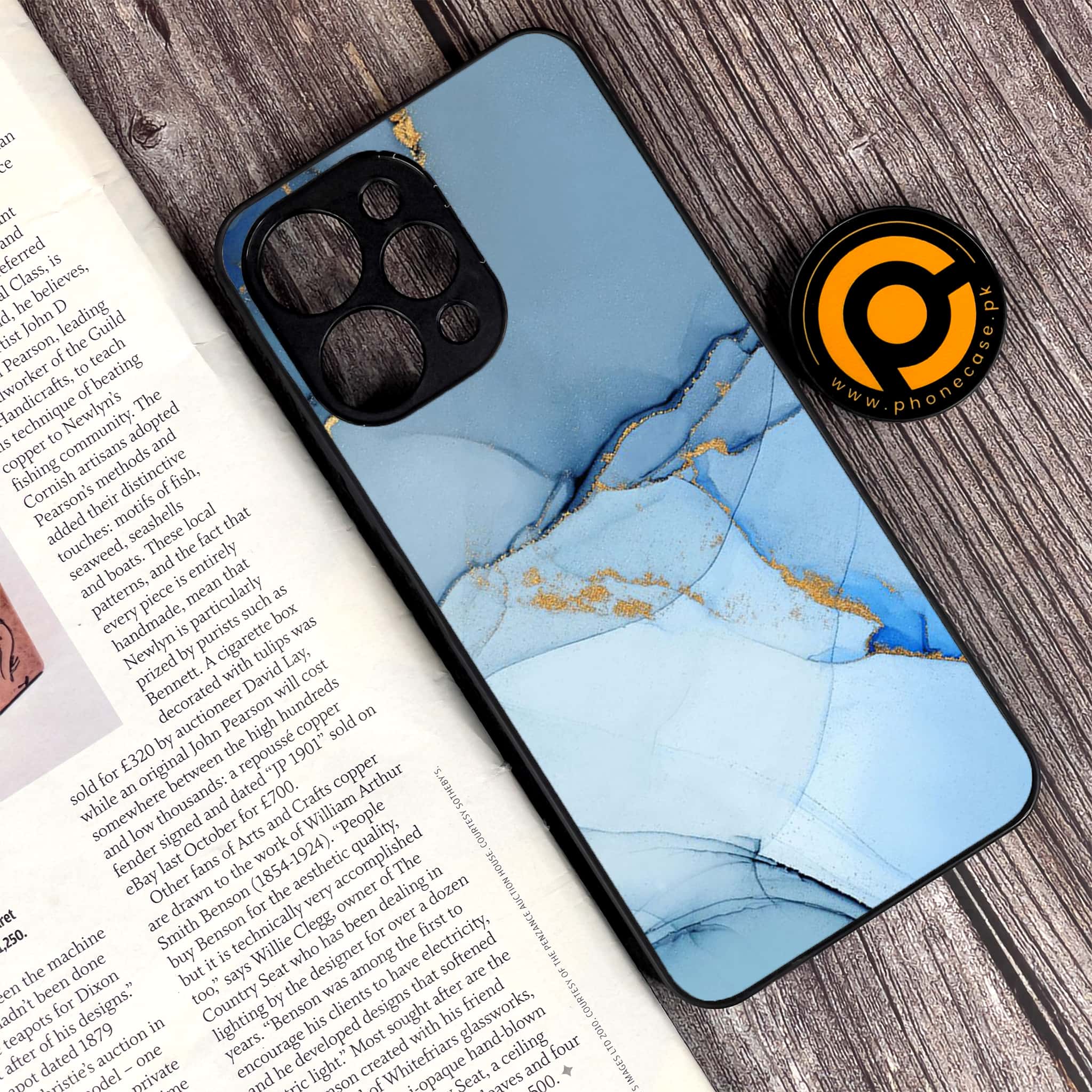 Xiaomi Redmi 12 - Blue Marble Series - Premium Printed Glass soft Bumper shock Proof Case