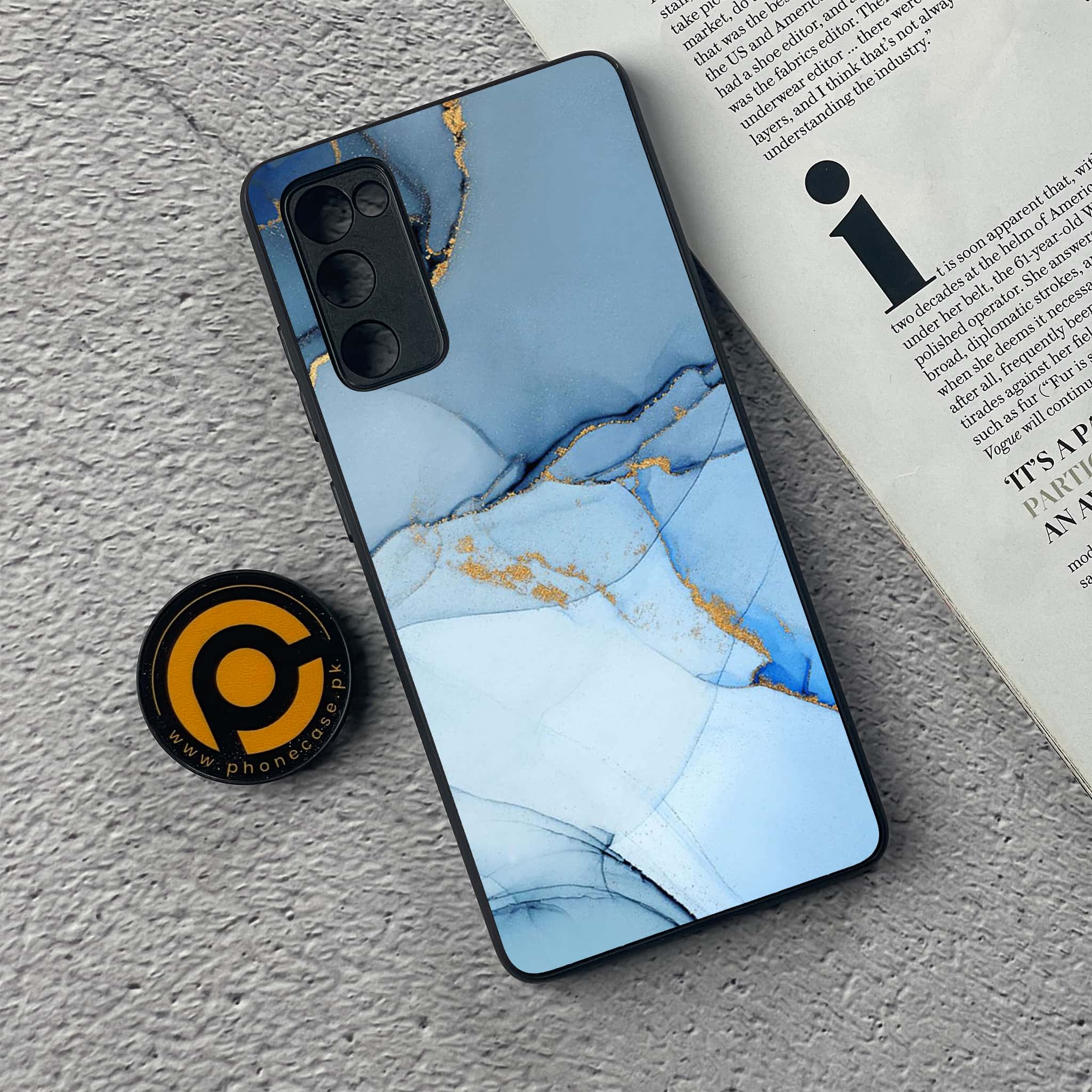 Samsung Galaxy S20 FE - Blue Marble Series - Premium Printed Glass soft Bumper shock Proof Case