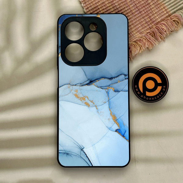 Tecno Spark GO 2024/ Smart 8/ Spark 20/ 20c/ Pop 8/ Hot 40i - Blue Marble Design 8- Premium Metal Printed soft Bumper Shock Proof Case CS-11687