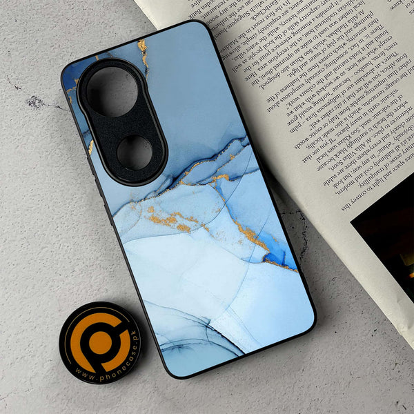Vivo V50 - Blue Marble Design 8 - Premium Metal Printed Soft Bumper Shockproof Case CS-35722