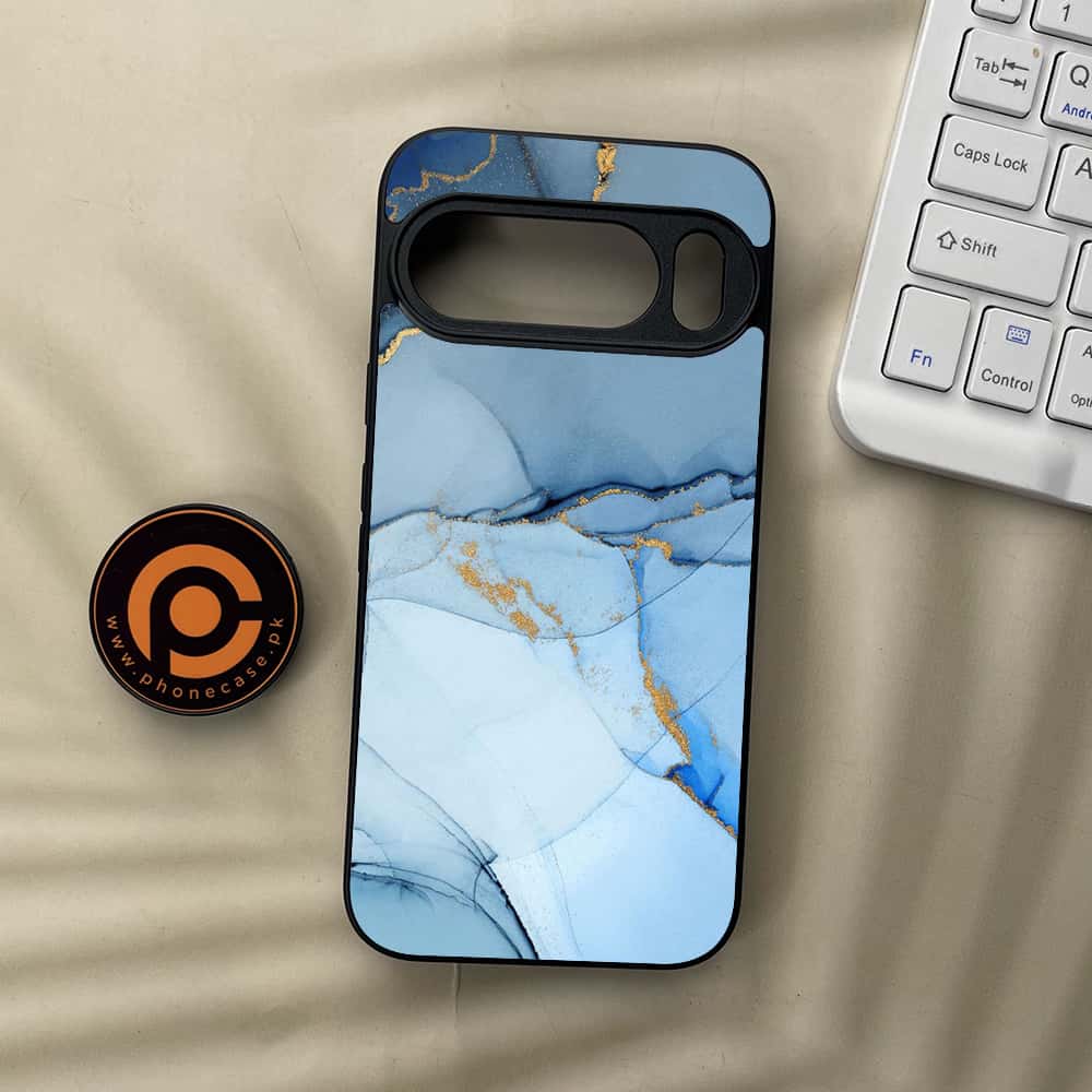 Google Pixel 10  - Blue Marble Series - Premium Metal Printed soft Bumper Shockof Case