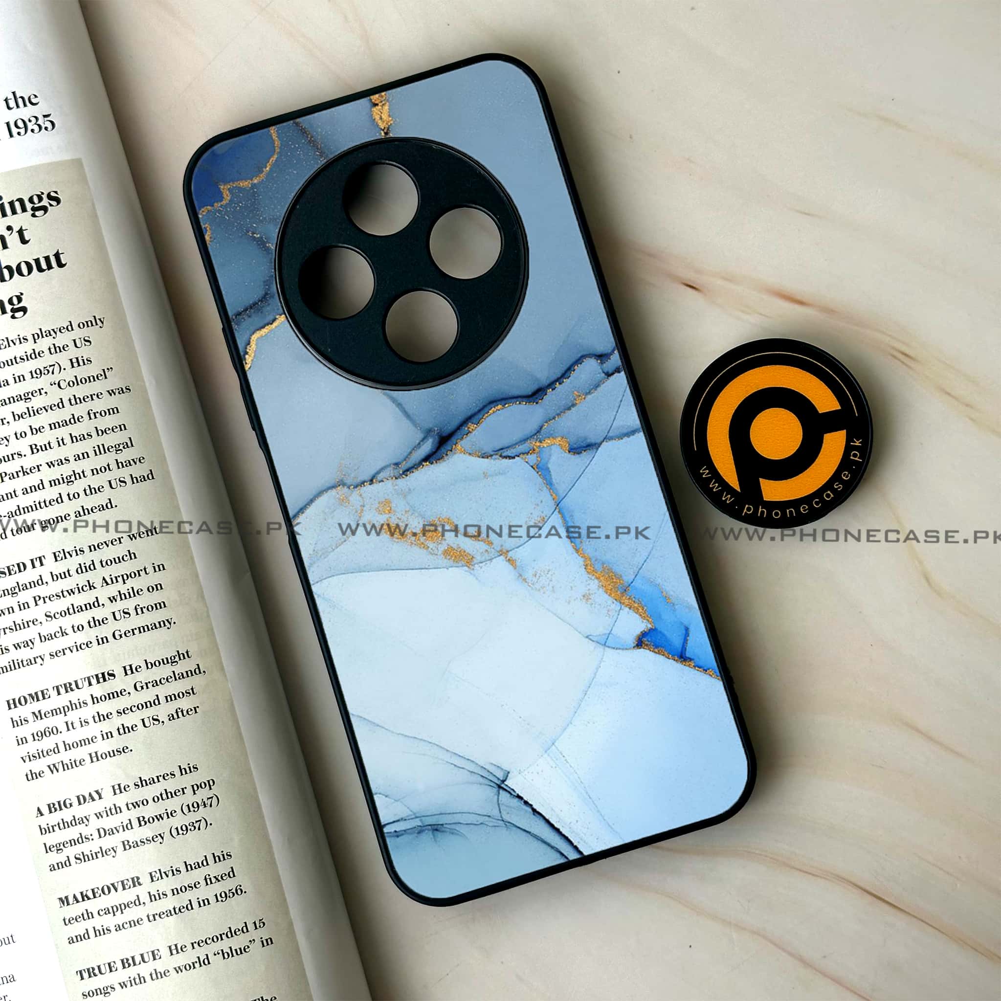 Oppo F27 Pro - Blue Marble Series - Premium Metal Printed soft Bumper Shock Proof Case