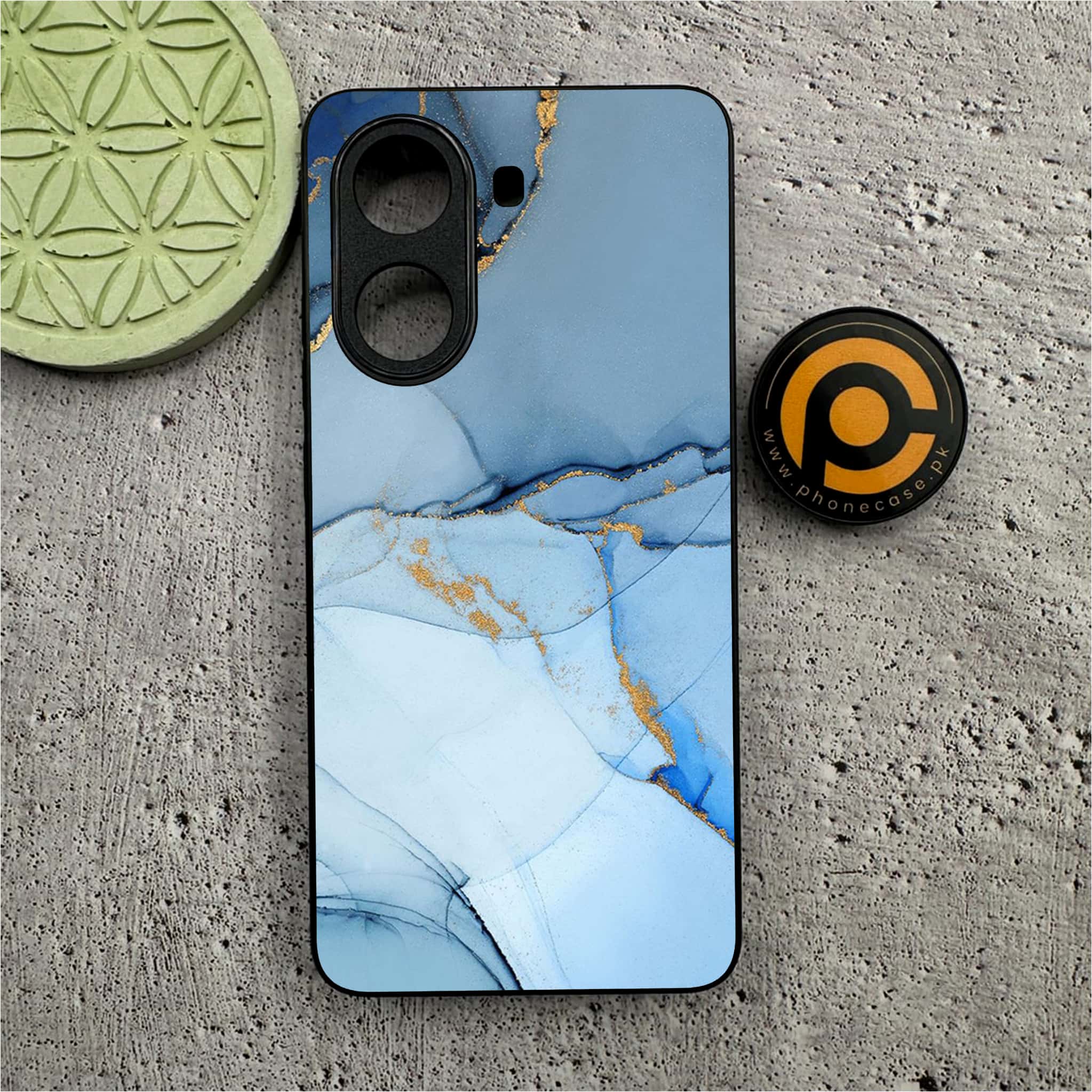 Xiaomi Poco X7 Pro 5G - Blue Marble Series - Premium Metal Printed soft Bumper shock Proof Case