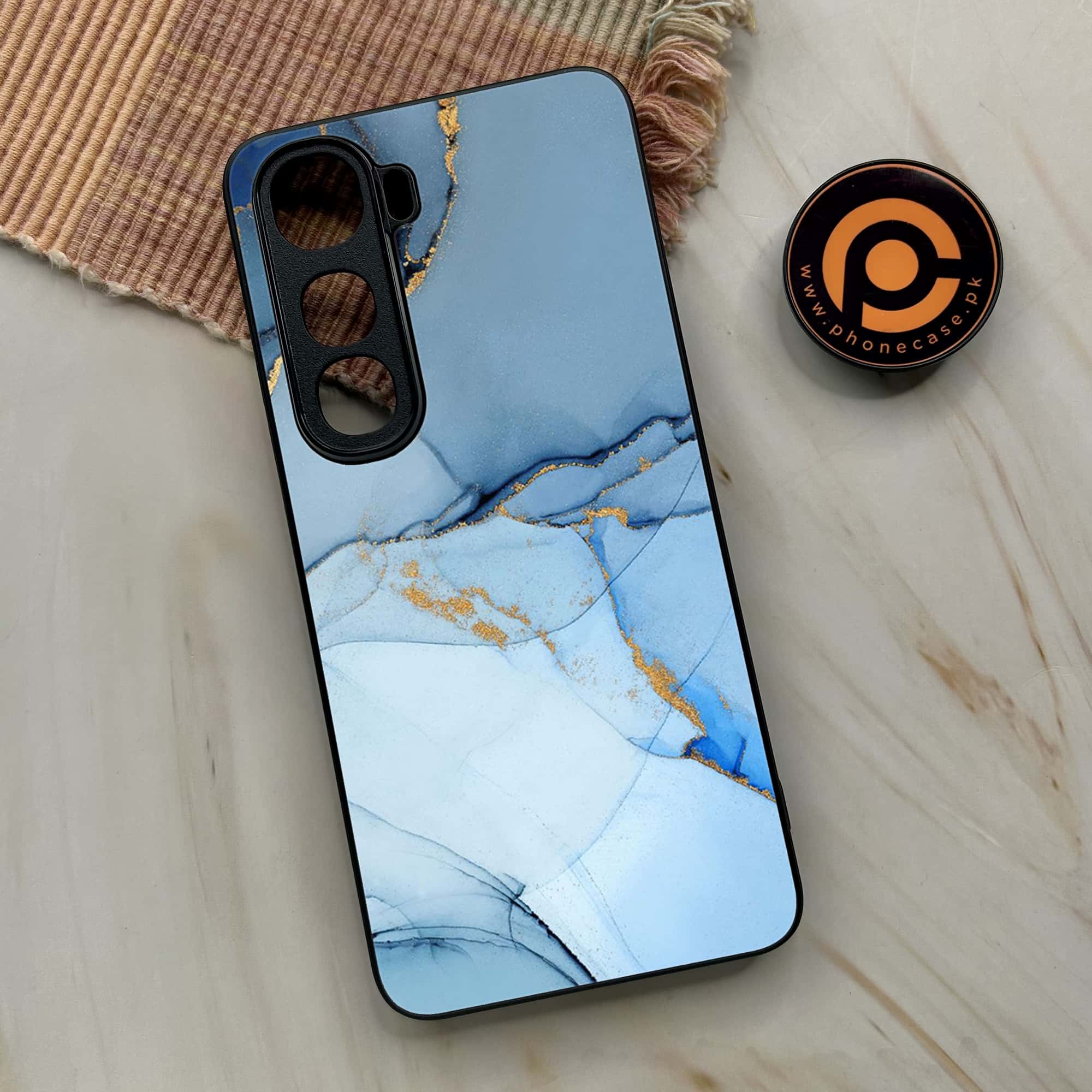 Vivo Y400 - Blue Marble Series - Premium Metal Printed soft Bumper shock Proof Case