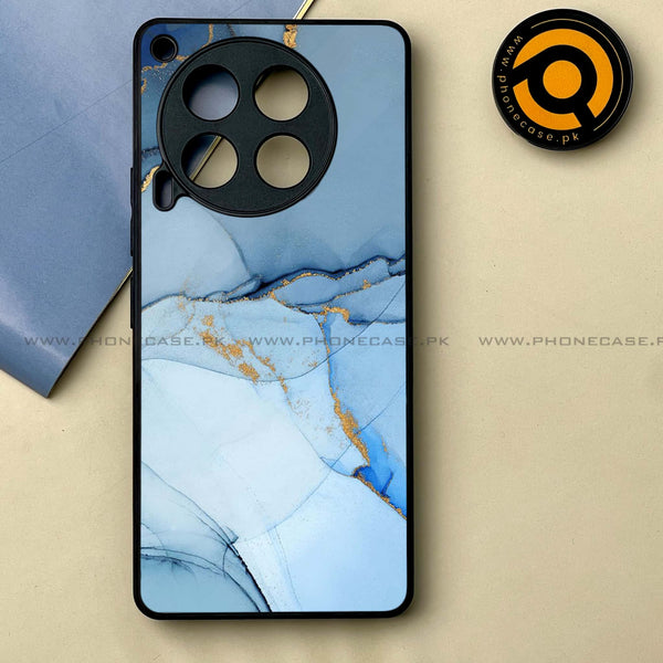 Tecno Camon 30 - Blue Marble Design 8 -  Premium Printed Metal soft Bumper shock Proof Case CS-26660