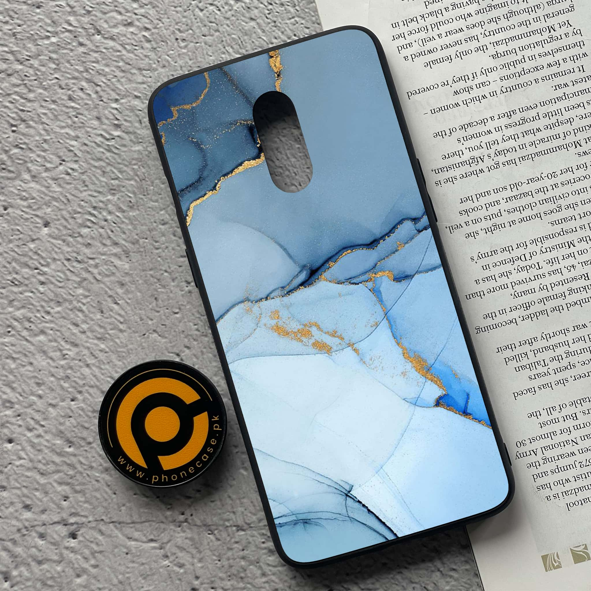 OnePlus 7 - Blue Marble Series - Premium Printed Glass soft Bumper shock Proof Case