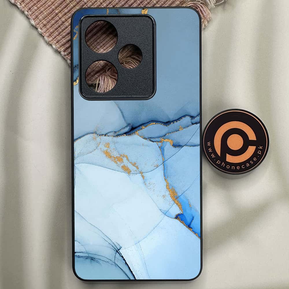 Realme GT 7 - Blue Marble Series - Premium Metal Printed soft Bumper shock Proof Case