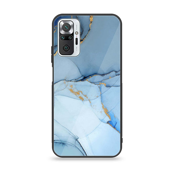 Xiaomi Redmi Note 10 Pro - Blue Marble Design 8 - Premium Printed Glass soft Bumper shock Proof Case CS-22394