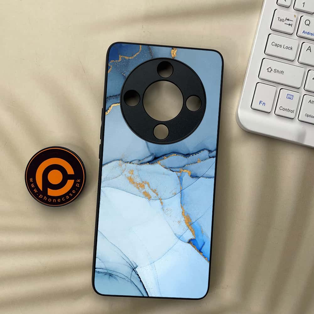 HONOR X9b 5G - Blue Marble Series - Premium Metal  Printed soft Bumper shock Proof Case