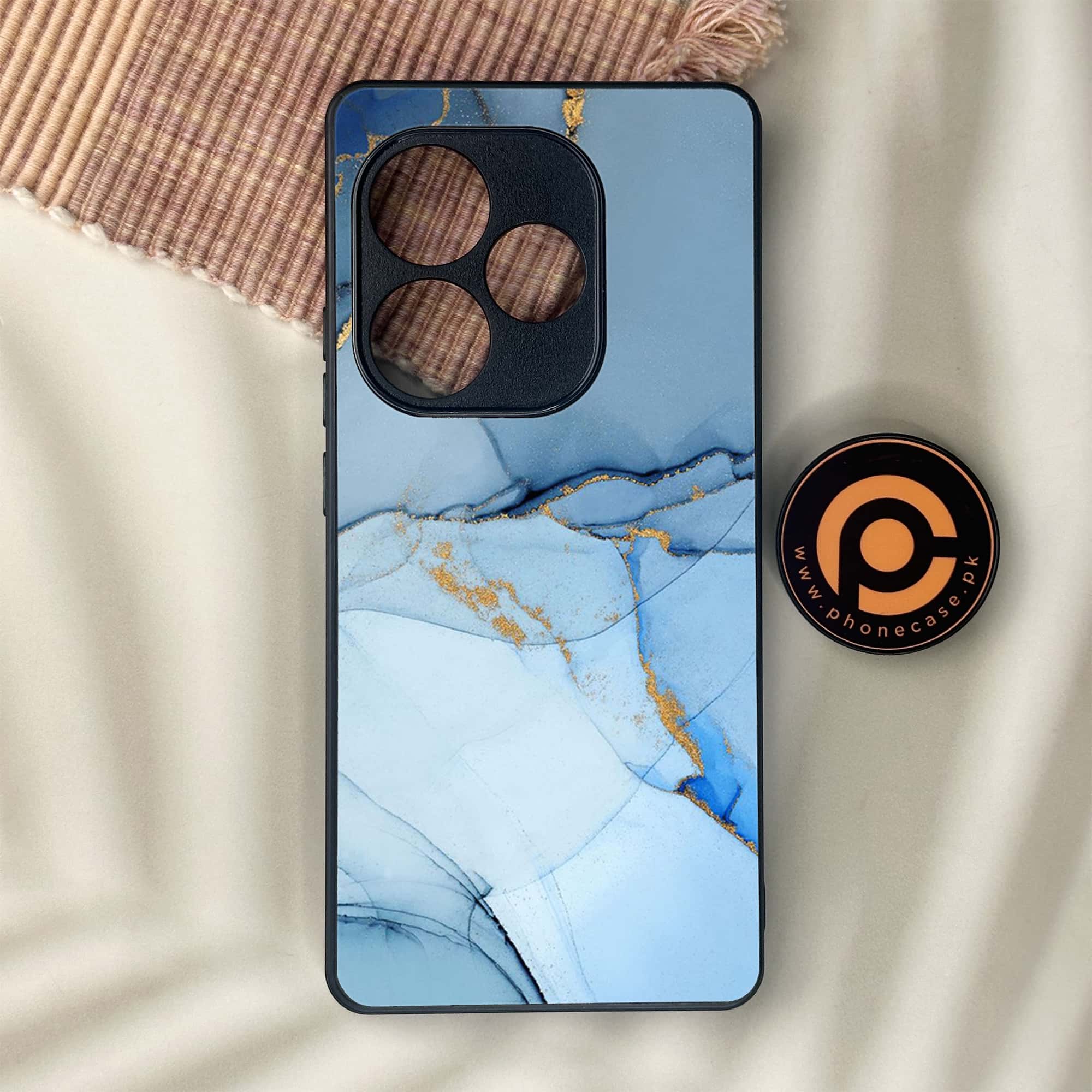 Realme GT 6 - Blue Marble Series - Premium Metal Printed soft Bumper shock Proof Case