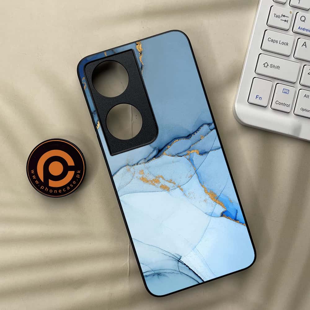 Honor X7b - Blue Marble Series - Premium Metal  Printed soft Bumper shock Proof Case