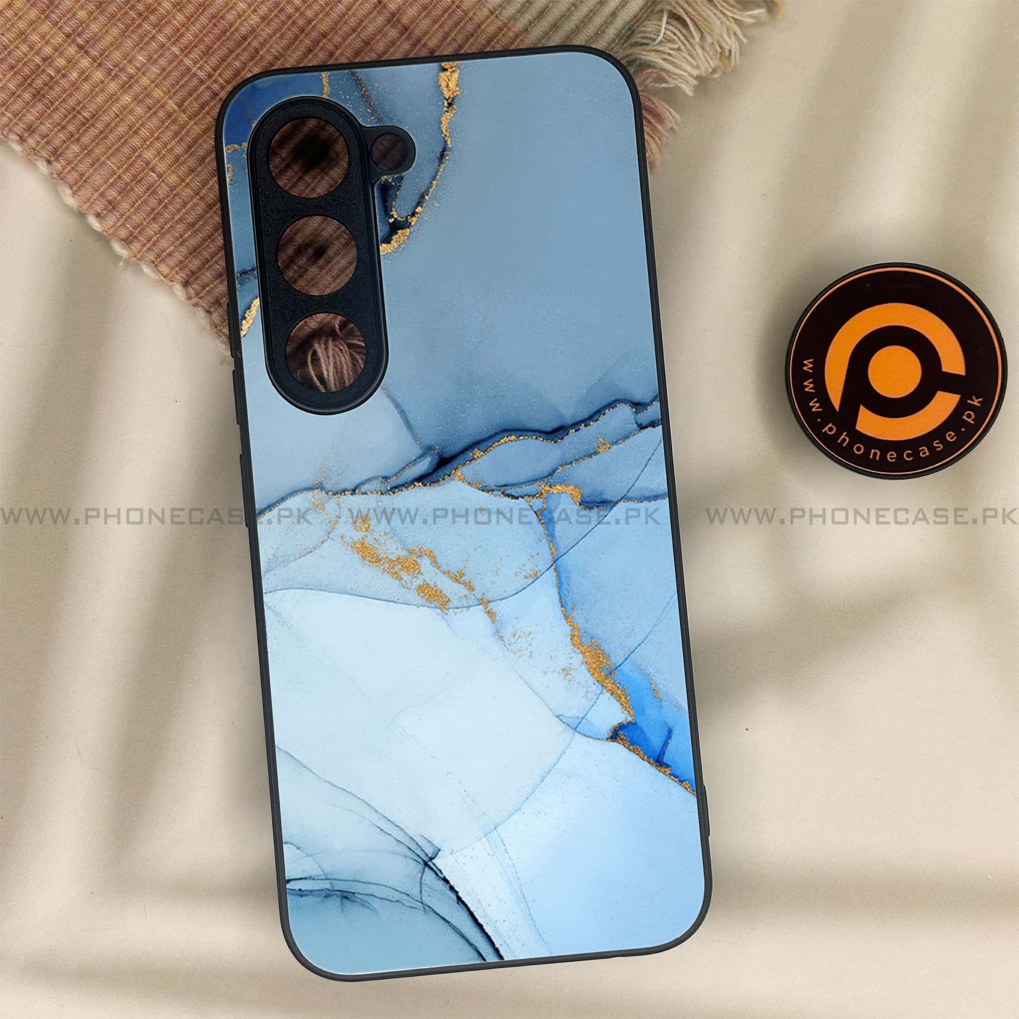 Tecno Spark 40 Pro - Blue Marble Series - Premium Metal Printed soft Bumper shock Proof Case