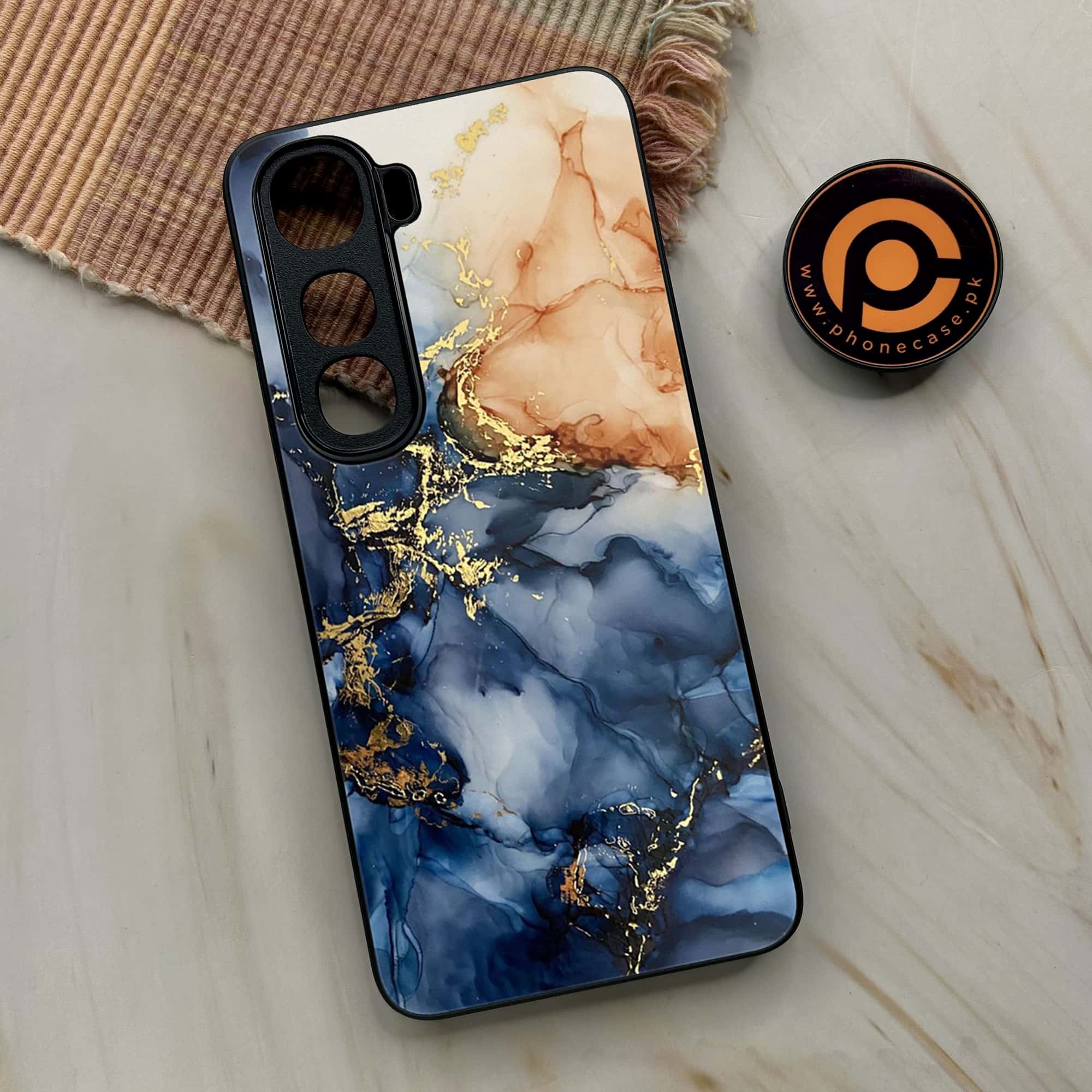 Vivo Y400 - Blue Marble Series - Premium Metal Printed soft Bumper shock Proof Case