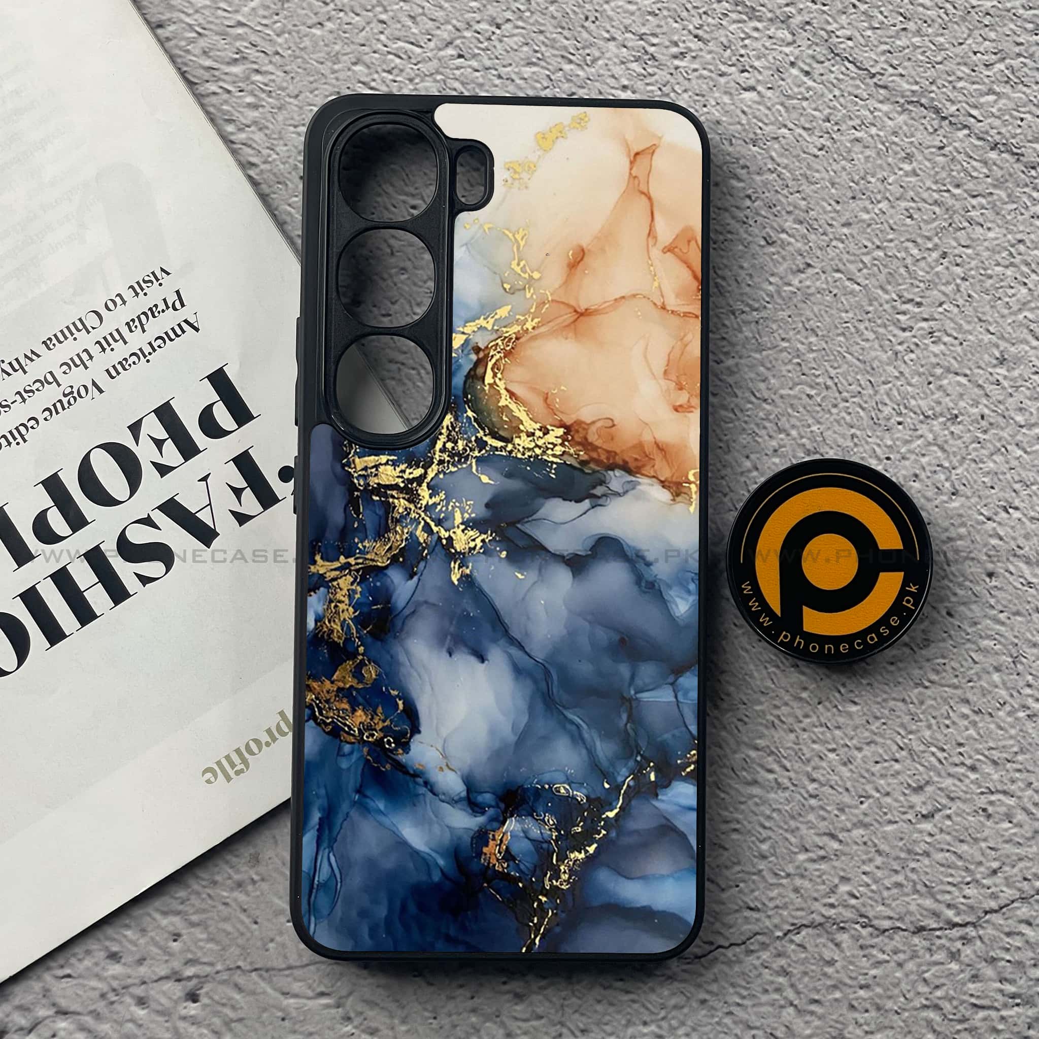 Vivo V40 Lite (IDN) - Blue Marble Series - Premium Metal Printed soft Bumper Shock Proof Case