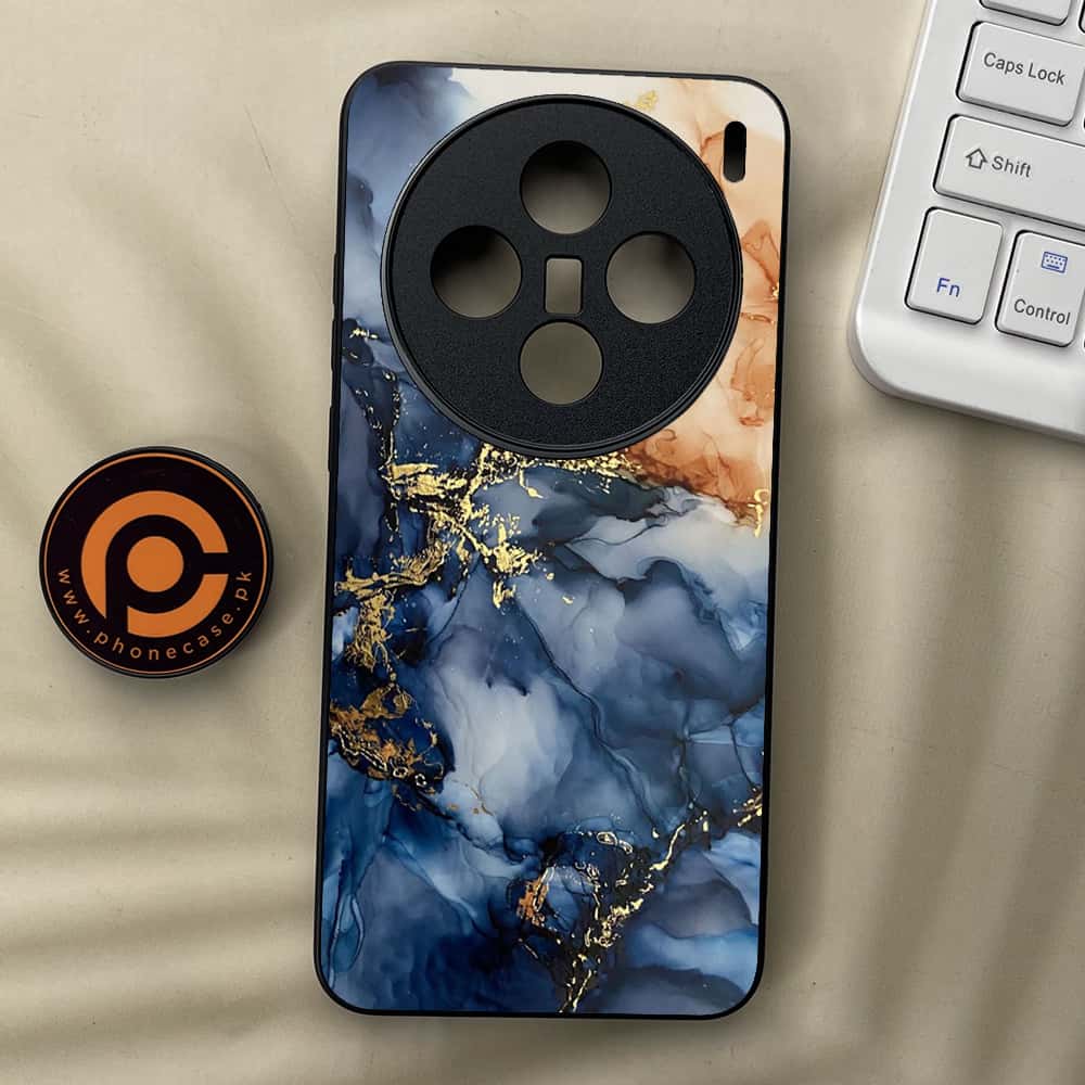 Vivo X200 - Blue Marble Series - Premium Metal  Printed soft Bumper shock Proof Case