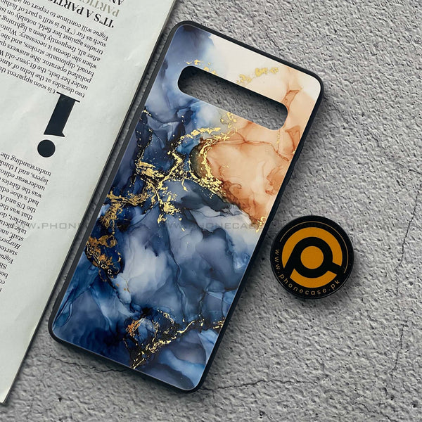 Samsung Galaxy S10 5G - Blue Marble Design 9 - Premium Printed Glass soft Bumper shock Proof Case  CS-33425
