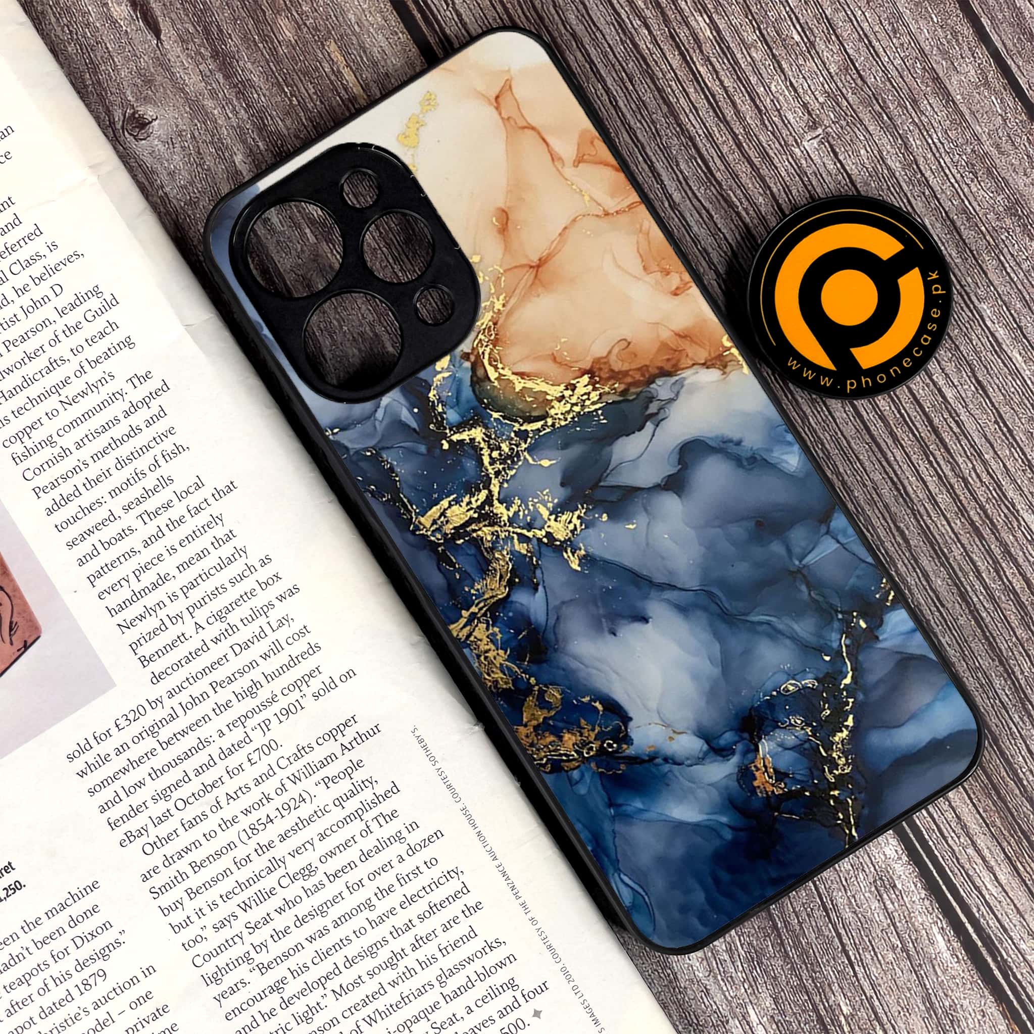 Xiaomi Redmi 12 - Blue Marble Series - Premium Printed Glass soft Bumper shock Proof Case