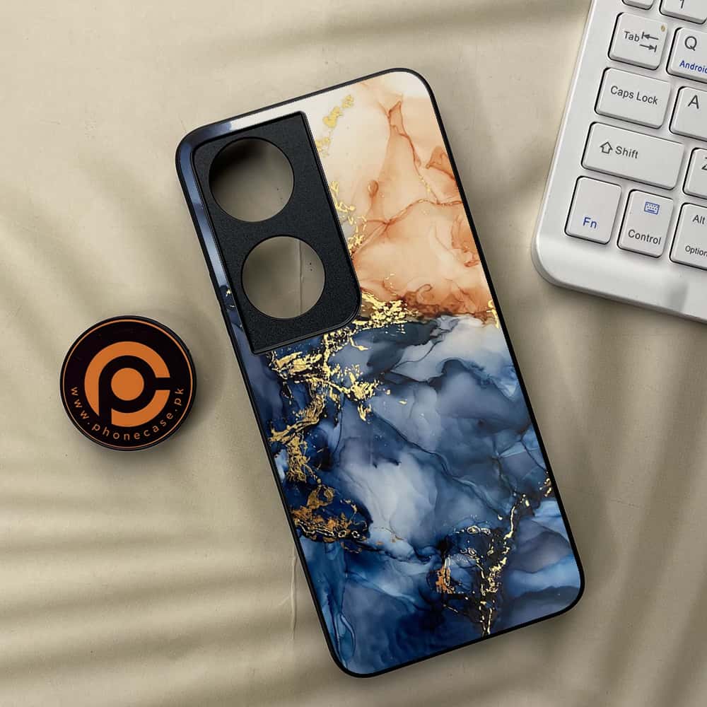 Honor X7b - Blue Marble Series - Premium Metal  Printed soft Bumper shock Proof Case