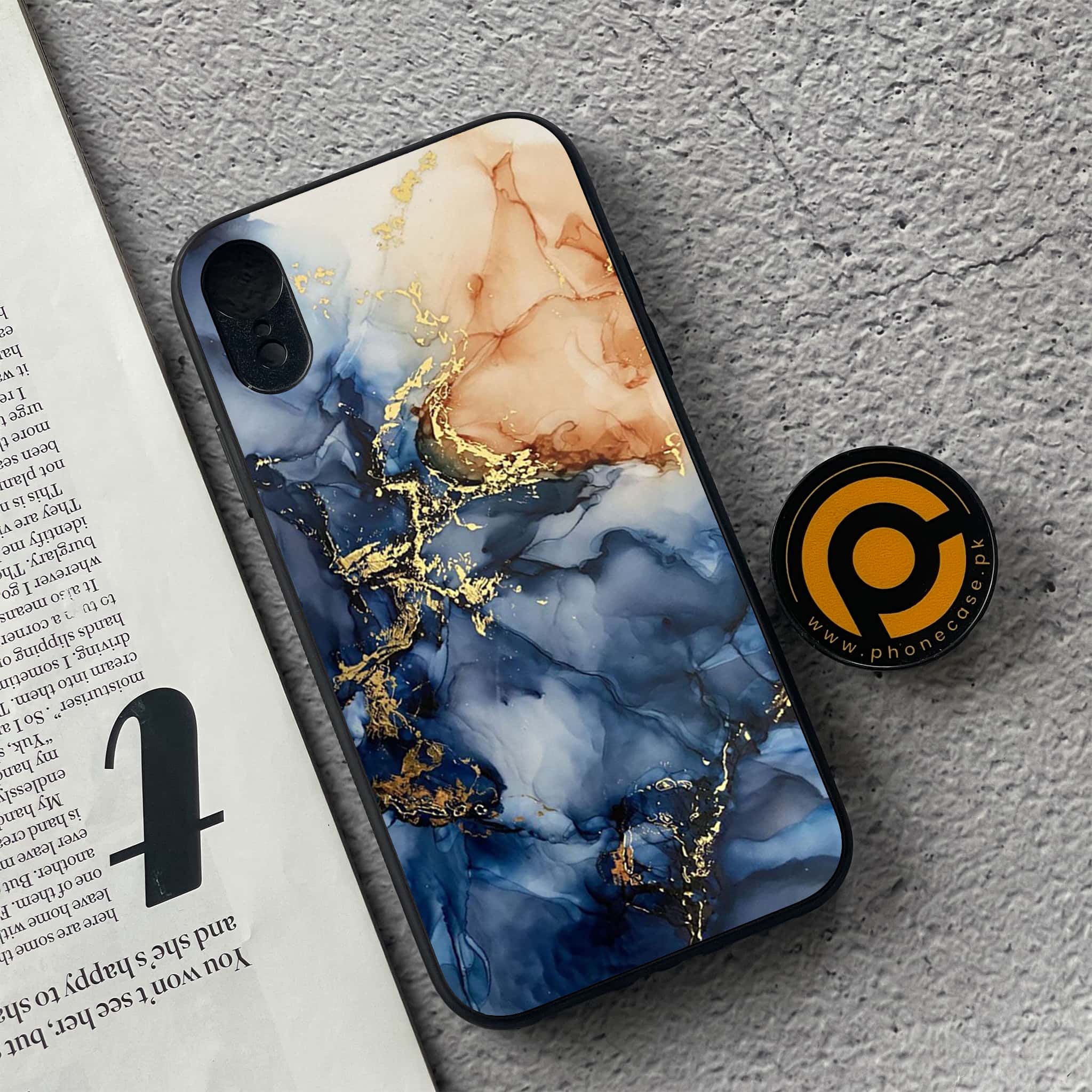 iPhone XR - Blue Marble Series - Premium Metal Printed soft Bumper shock Proof Case