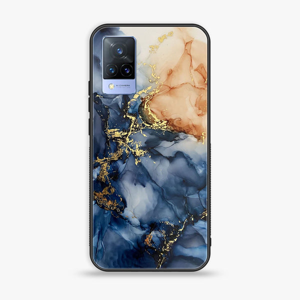 Vivo V21 - Blue Marble Design 9 - Premium Printed Glass soft Bumper shock Proof Case CS-16521