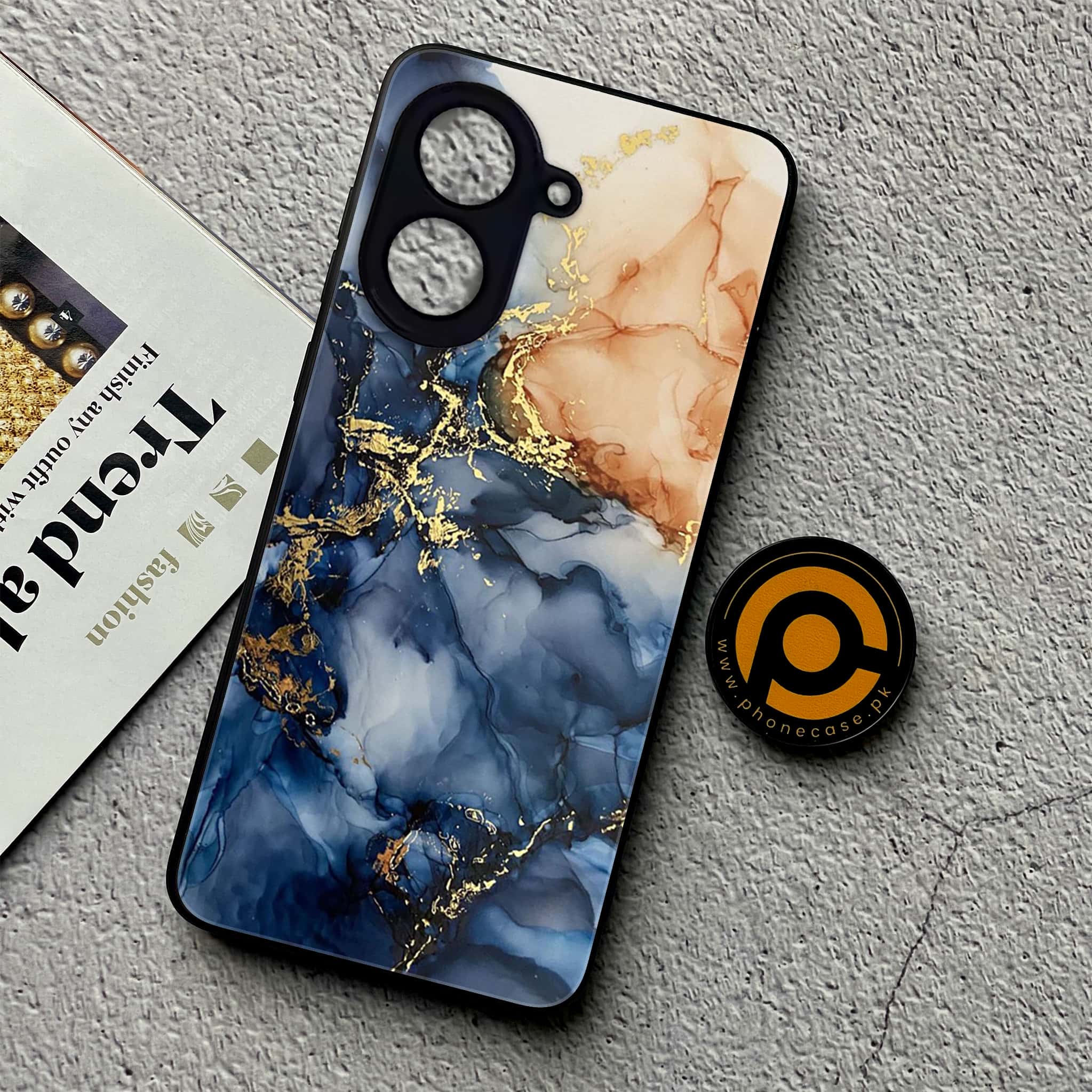 Xiaomi Redmi A5 - Blue Marble Series - Premium Metal Printed soft Bumper shock Proof Case