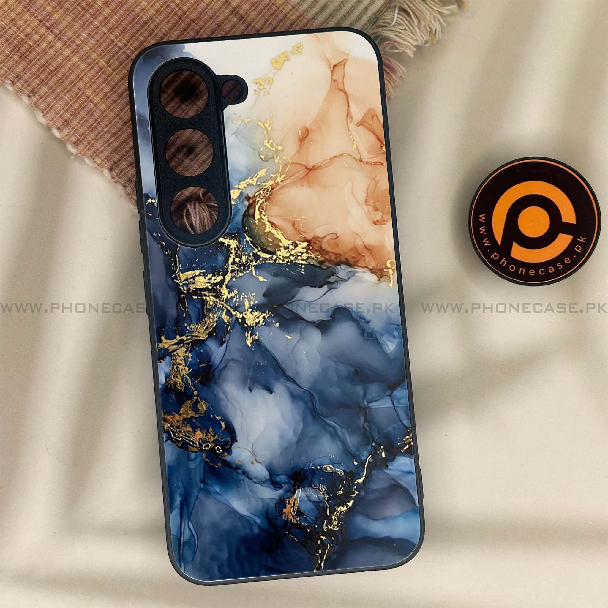 Tecno Spark 40 Pro - Blue Marble Series - Premium Metal Printed soft Bumper shock Proof Case