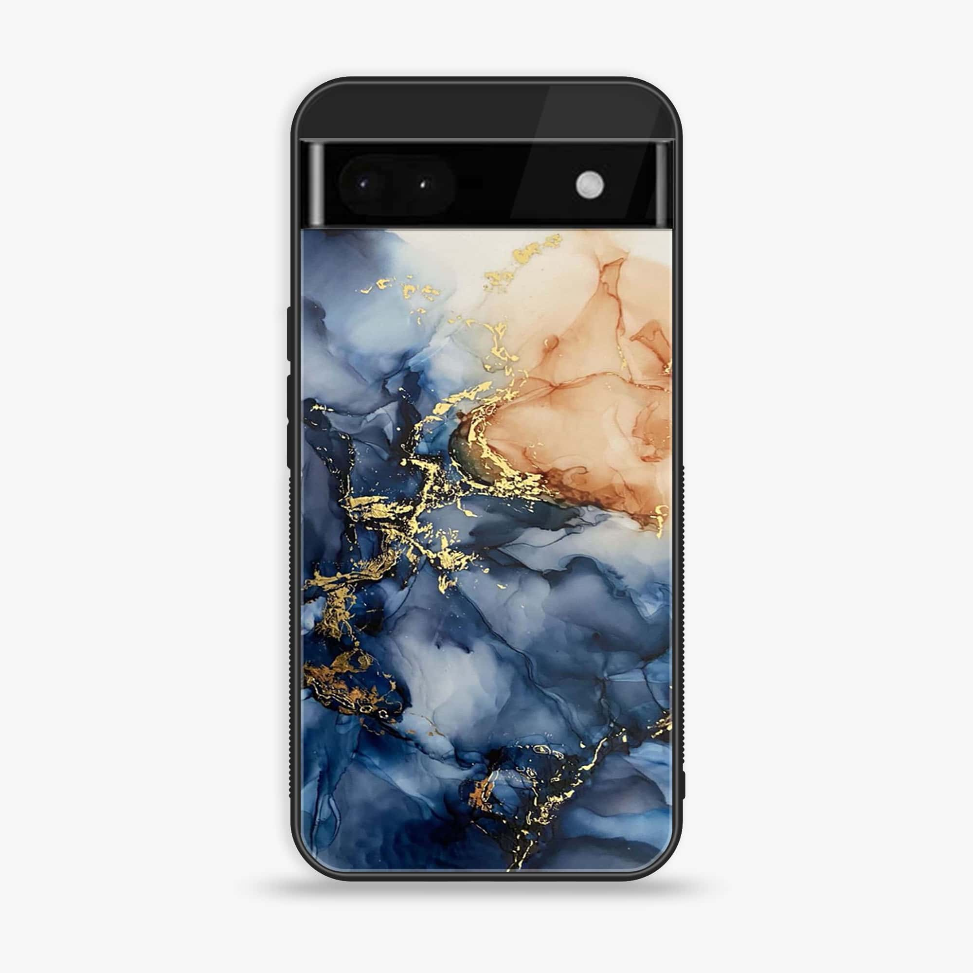 Google Pixel 6A - Blue Marble Series - Premium Printed Glass soft Bumper shock Proof Case