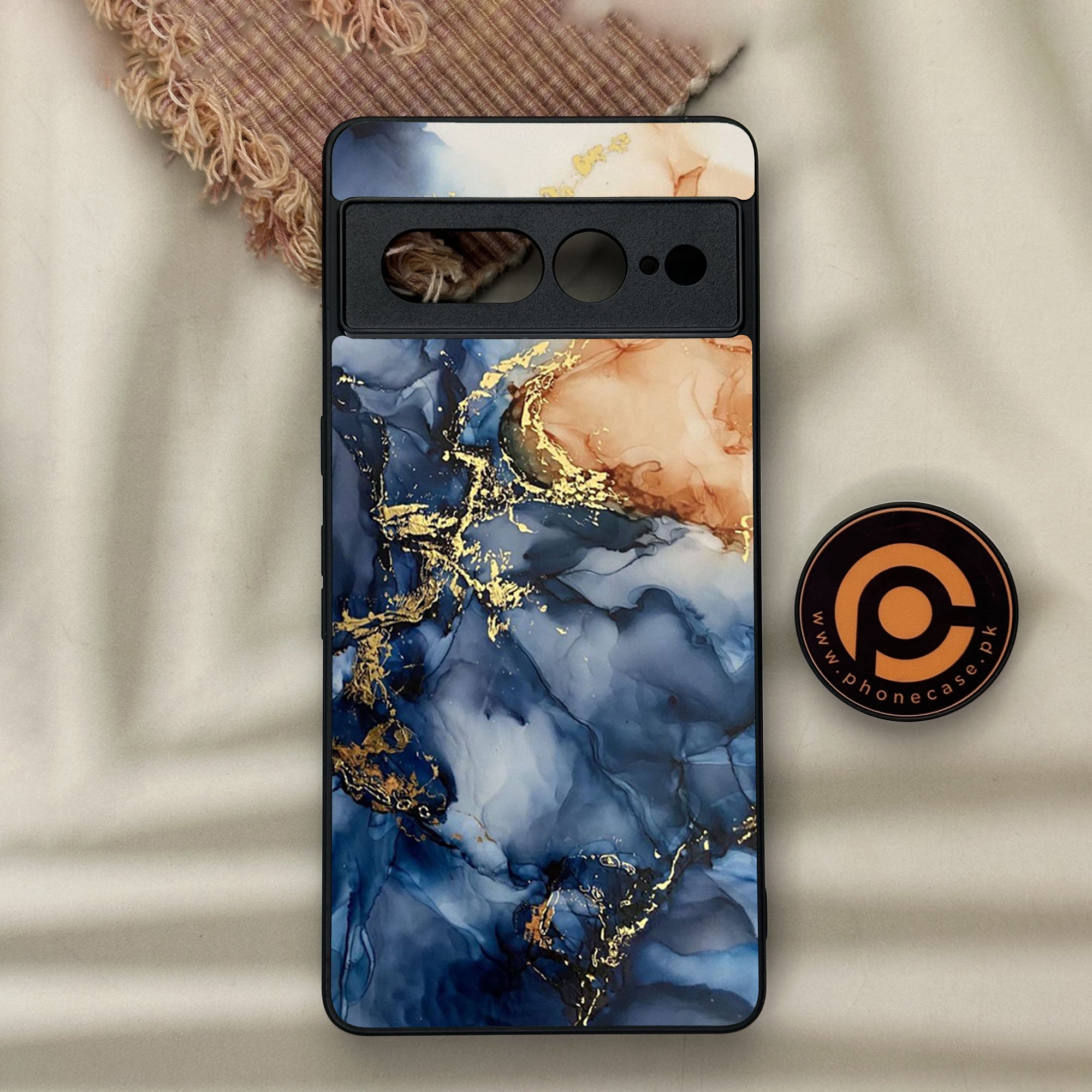 Google Pixel 7 Pro - Blue Marble Series - Premium Metal Printed soft Bumper Shock Proof Case