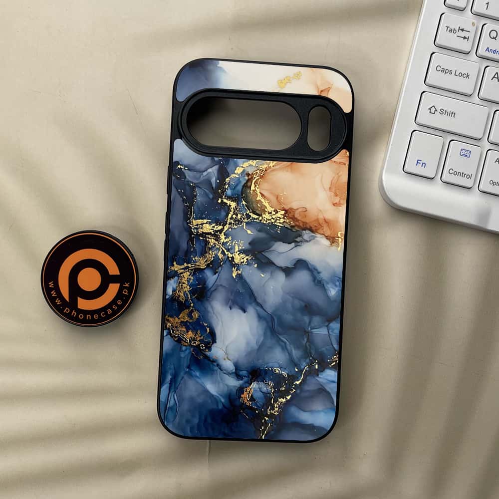 Google Pixel 10  - Blue Marble Series - Premium Metal Printed soft Bumper Shockof Case