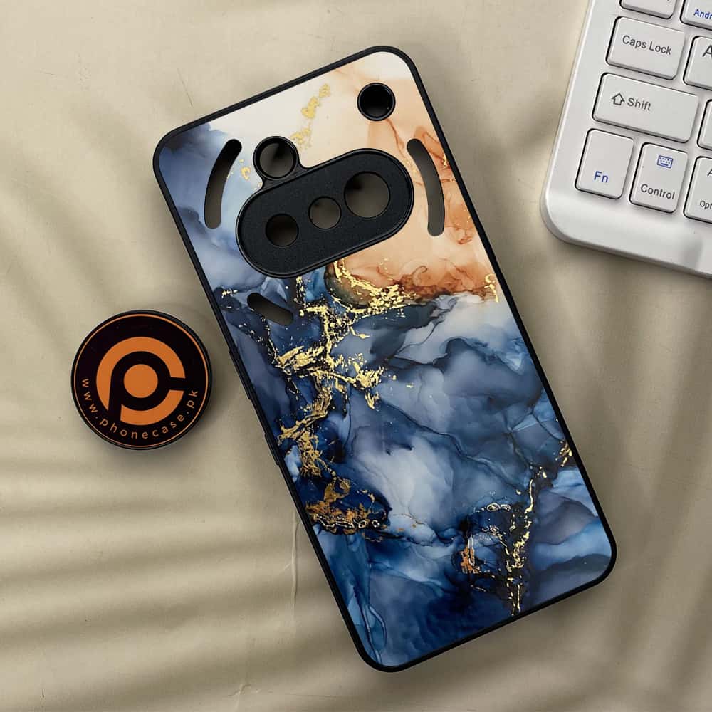 Nothing Phone 3a - Blue Marble Series - Premium Metal  Printed soft Bumper shock Proof Case
